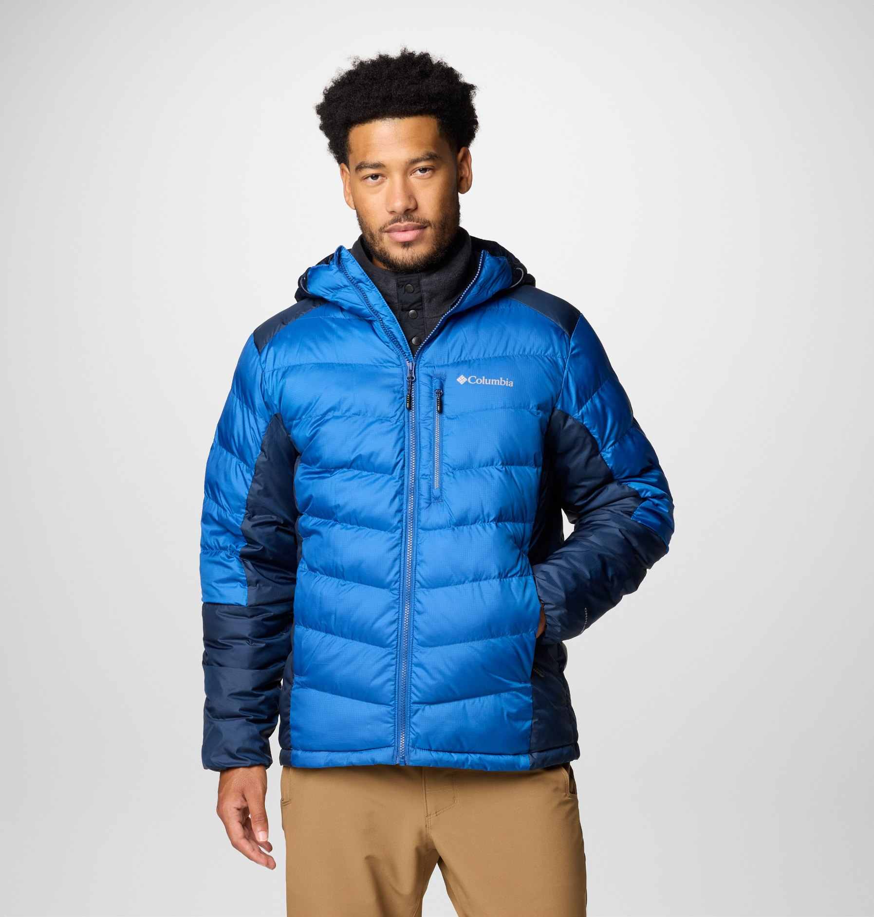Men Blue Labyrinth Loop II Hooded Omni Heat Jacket