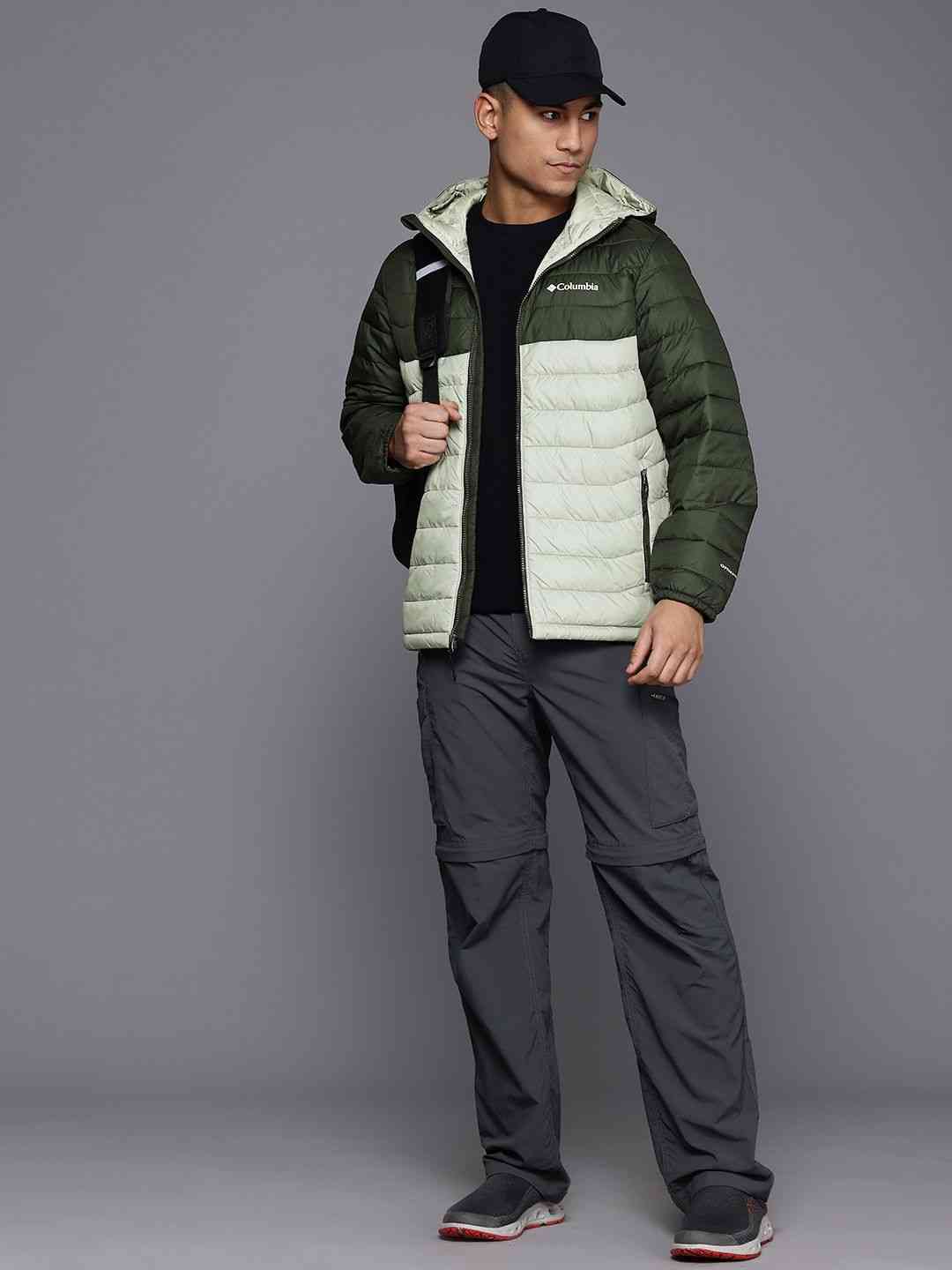 Men Green Powder Lite II Hooded Omni Heat Jacket
