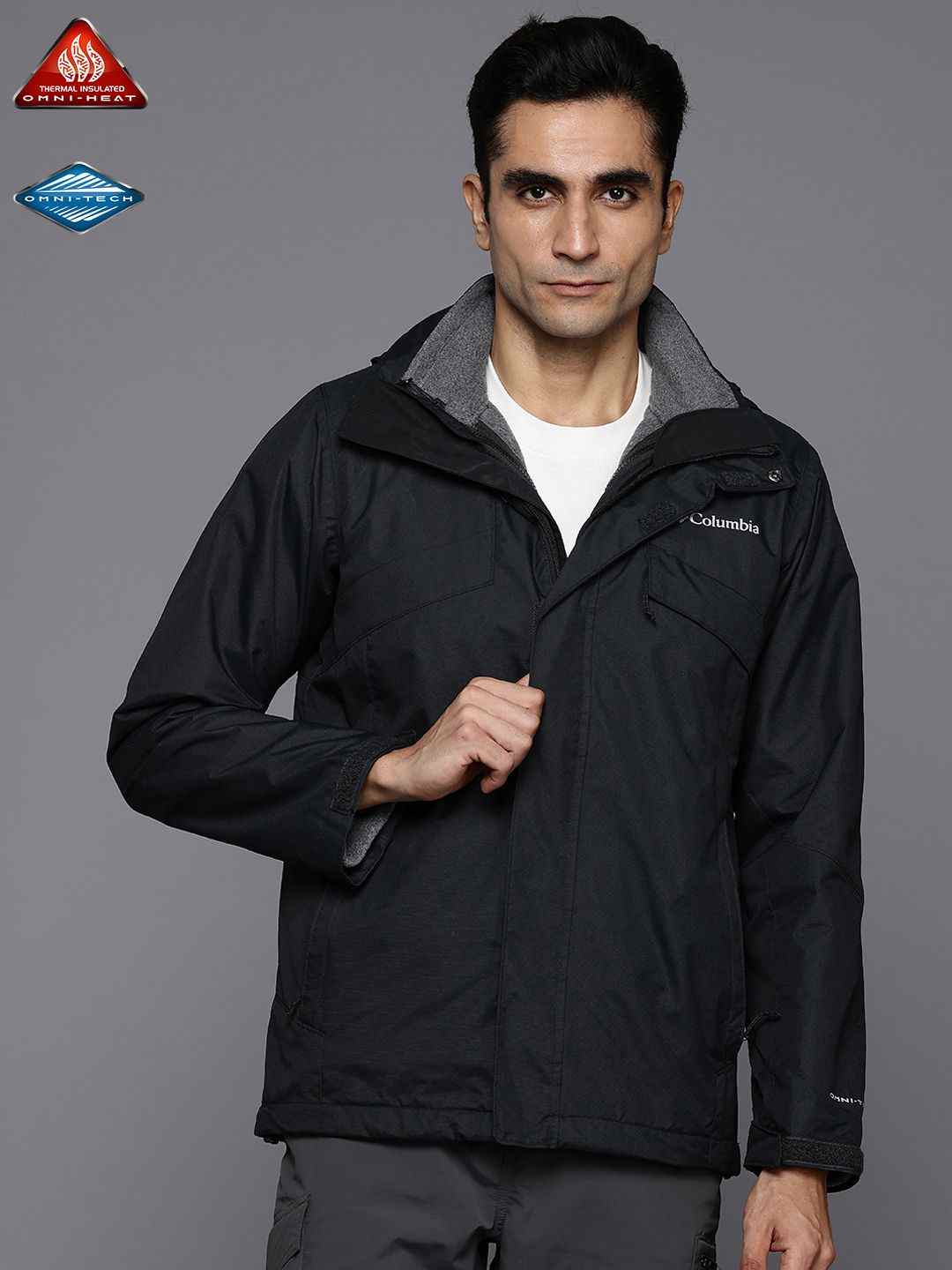 Men Black Bugaboo III Fleece Interchangeable Omni Heat Jacket