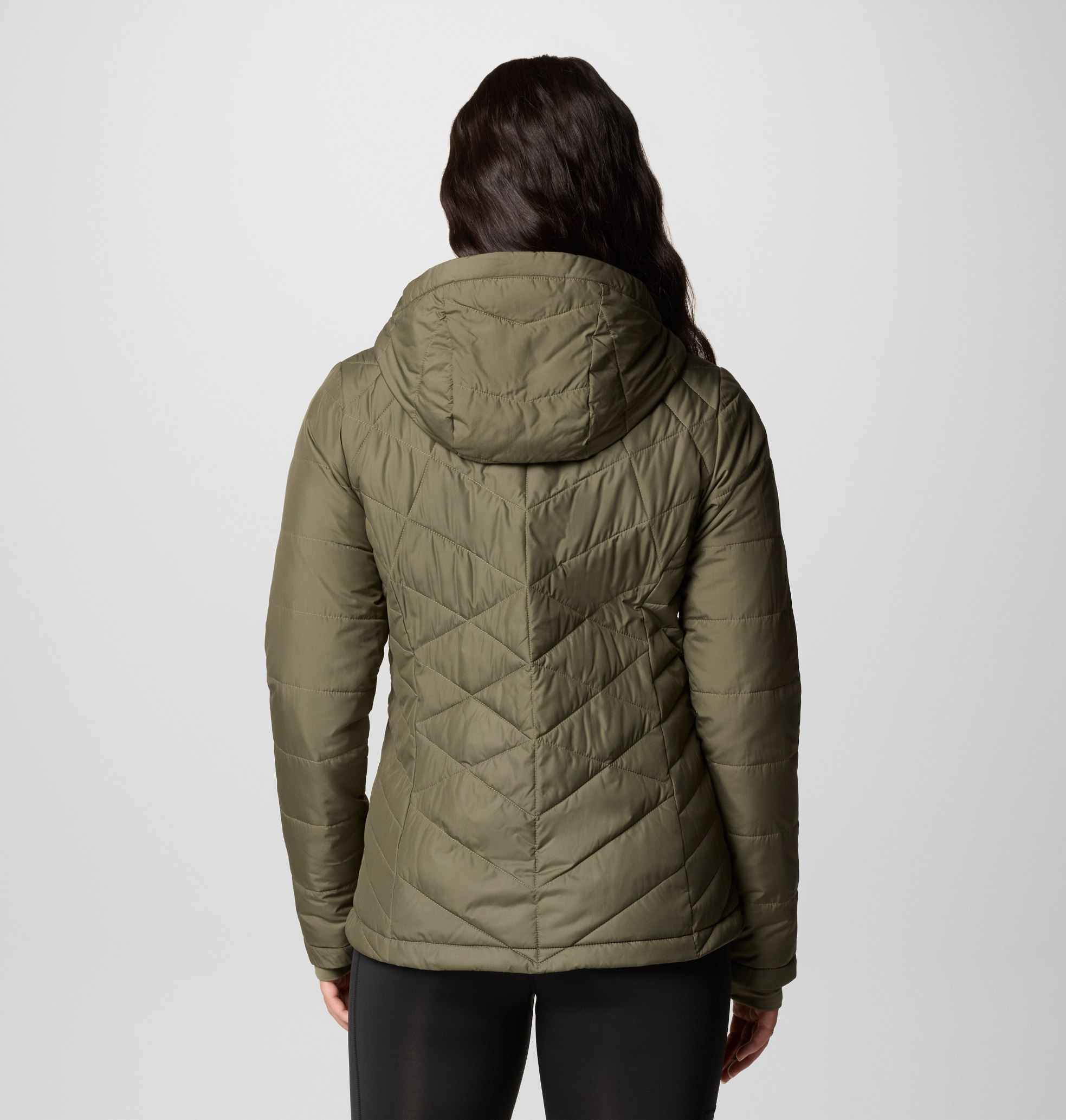 Women Olive Heavenly Hooded Omni Heat Jacket