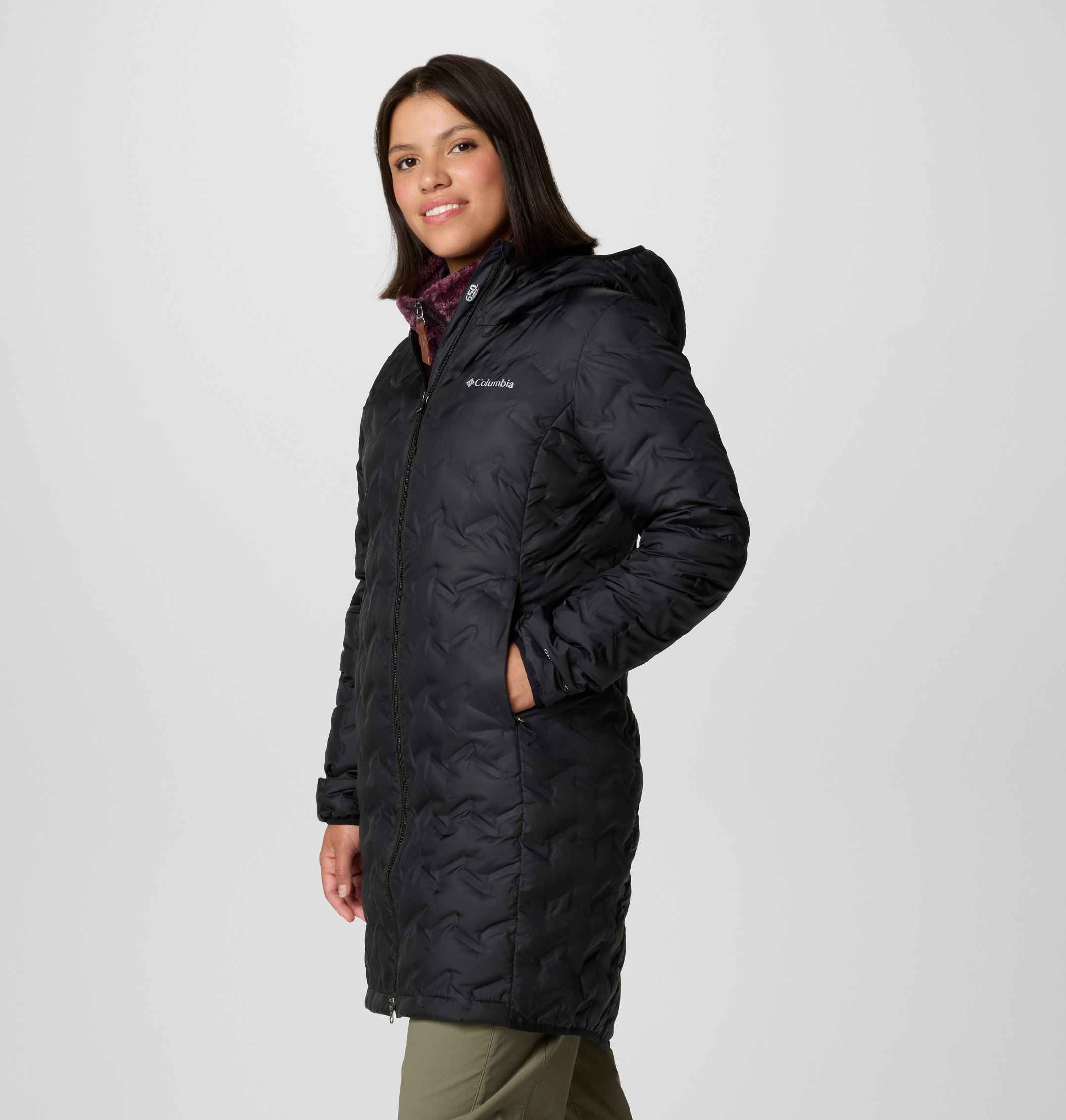 Women Black Delta Ridge II Long Down Omni Heat Jacket