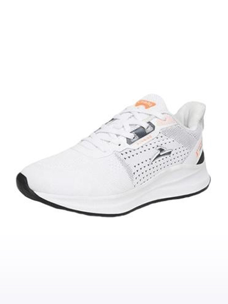 Men's White Fabric Running Shoes