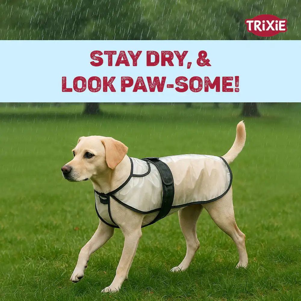 Trixie Piping Transparent Raincoat for Dogs