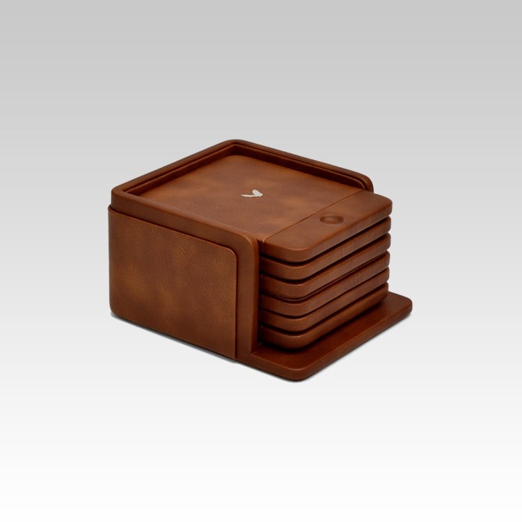 Rectangular Coasters - Set of Six - Classic - Tan
