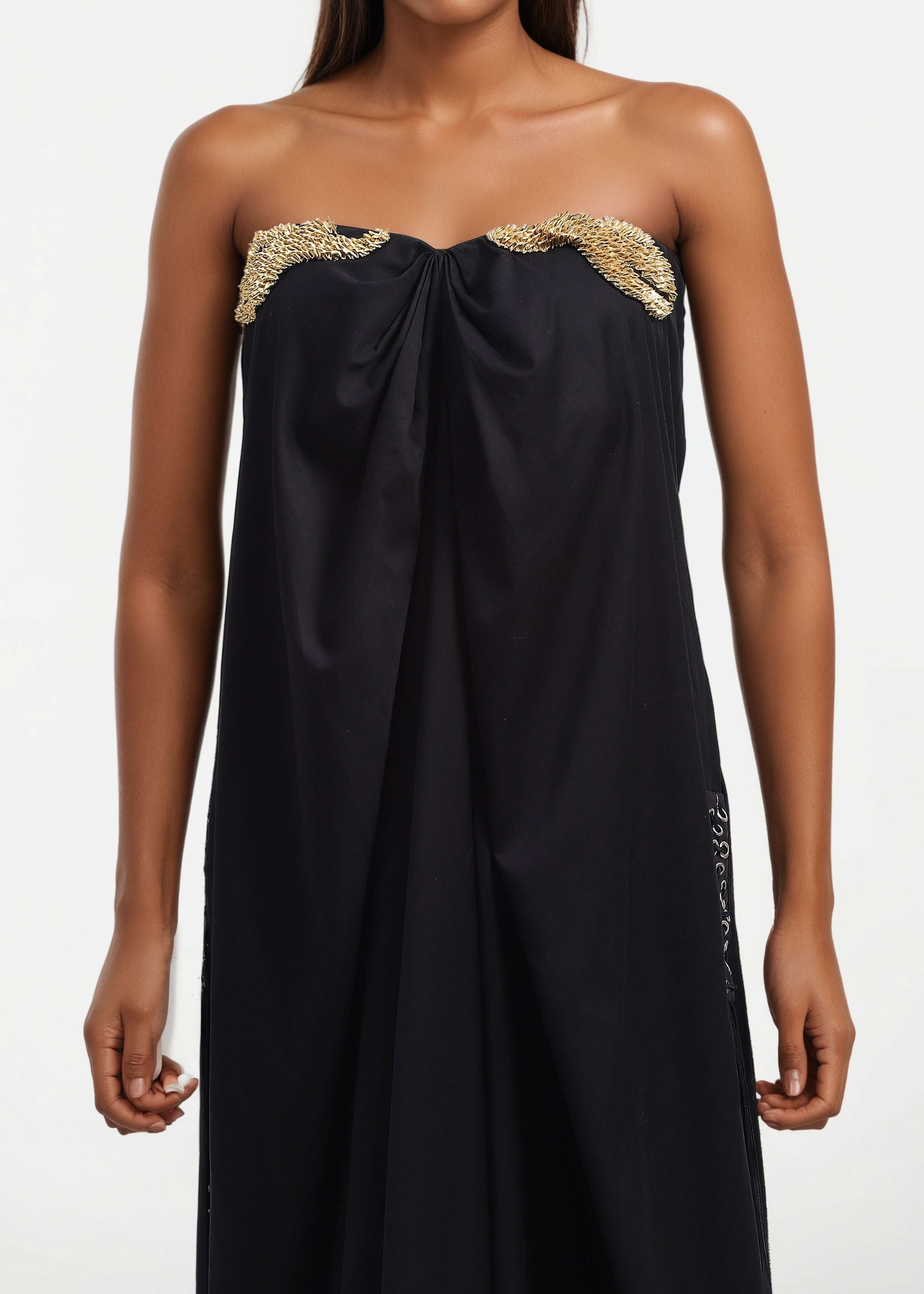 AKOK Black Cotton Black Tube Dress Dresses