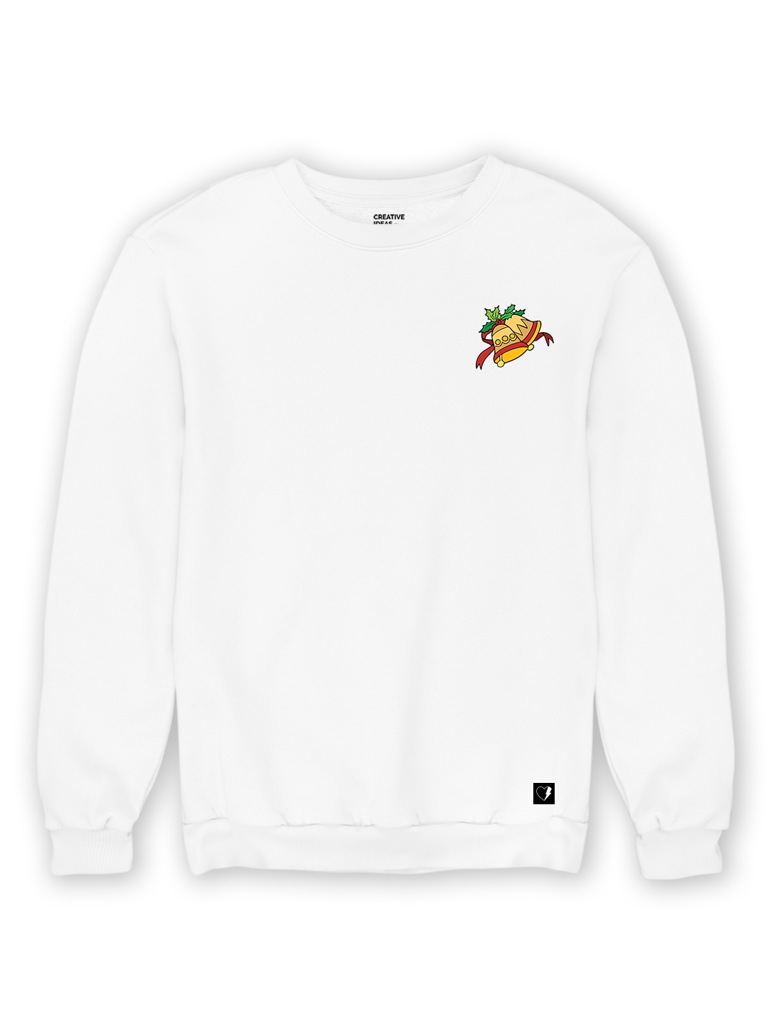 creativeideas.store | Christmas Bell Pocket White Unisex Cotton Sweatshirt 0