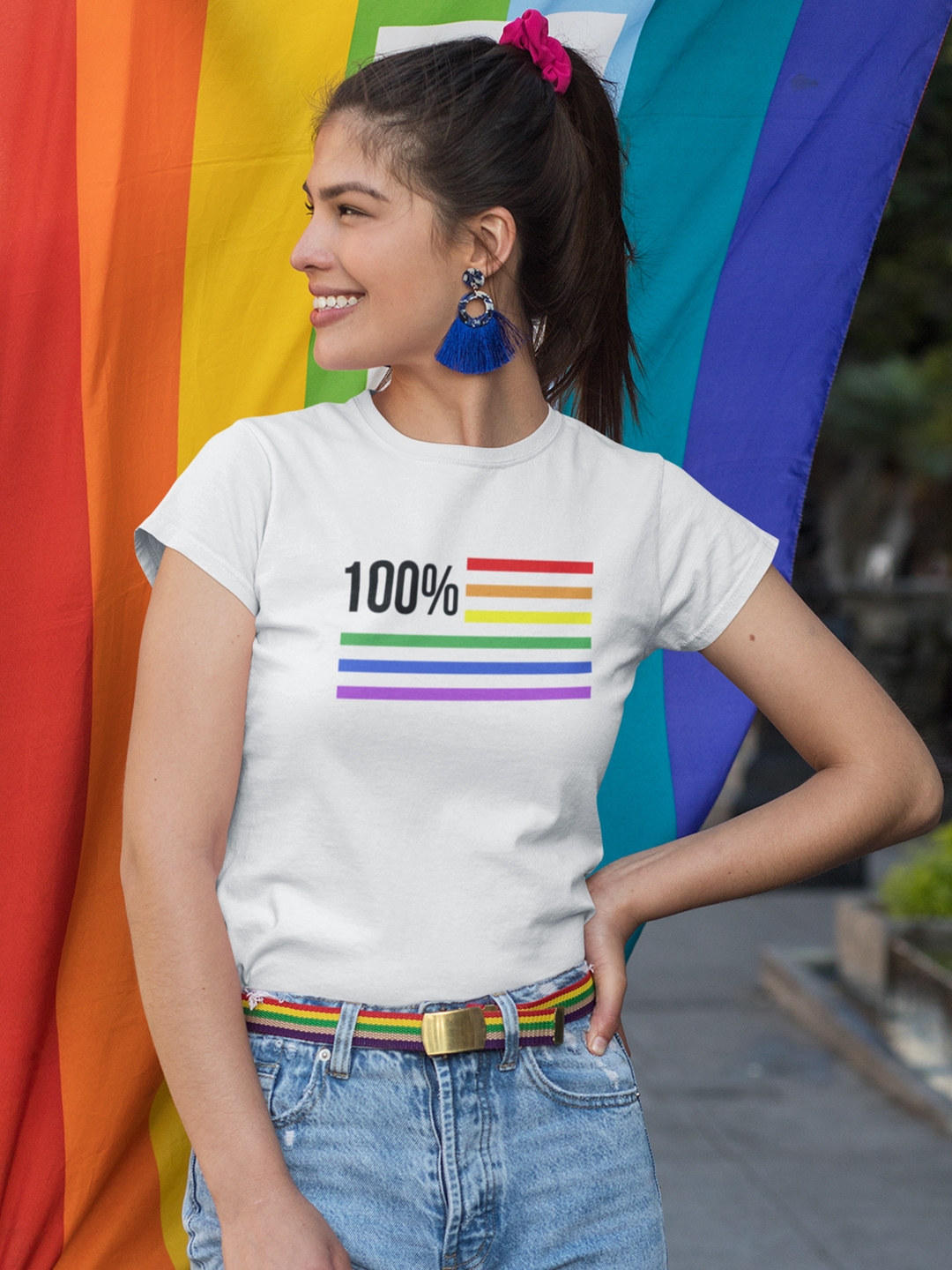 creativeideas.store | LGBT Pride 100% Rainbow White Tshirt 0