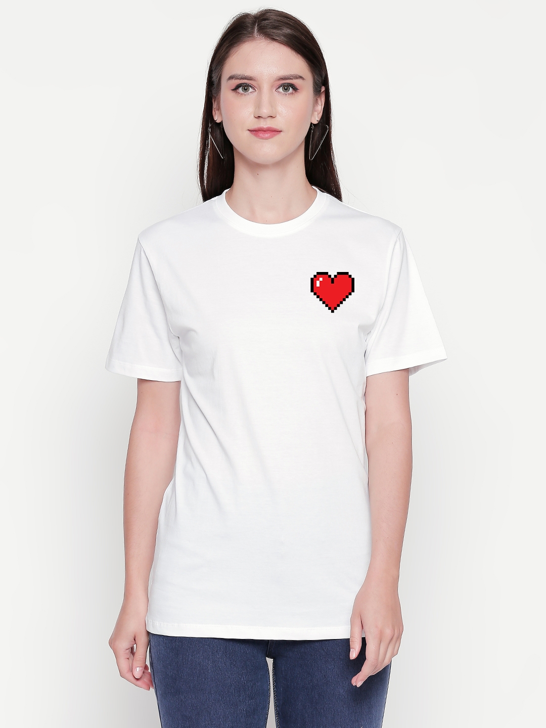 creativeideas.store | Pixel Heart White Tshirt 0