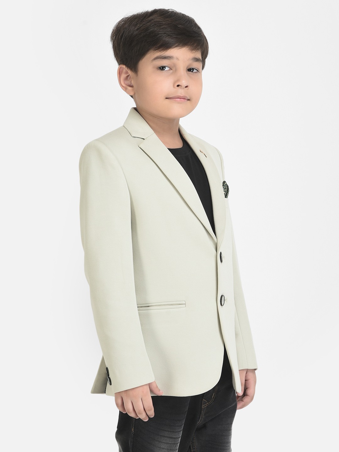 Crimsoune Club Boy Mint Green Blazer with 3 Pocket Styling