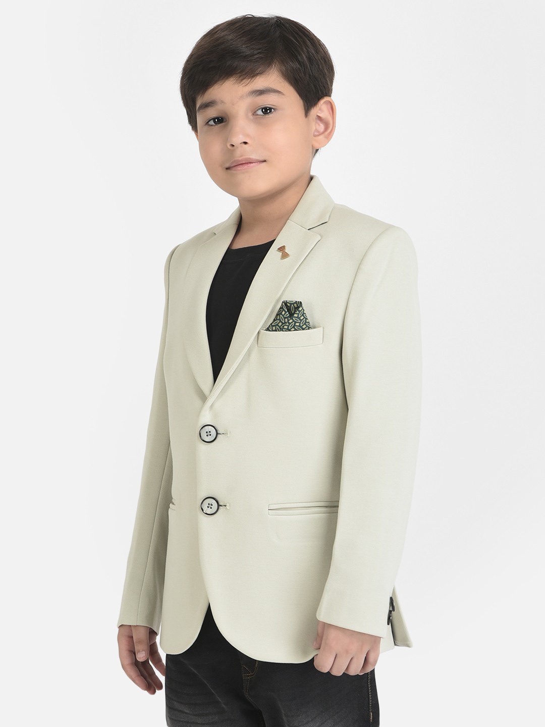 Crimsoune Club Boy Mint Green Blazer with 3 Pocket Styling