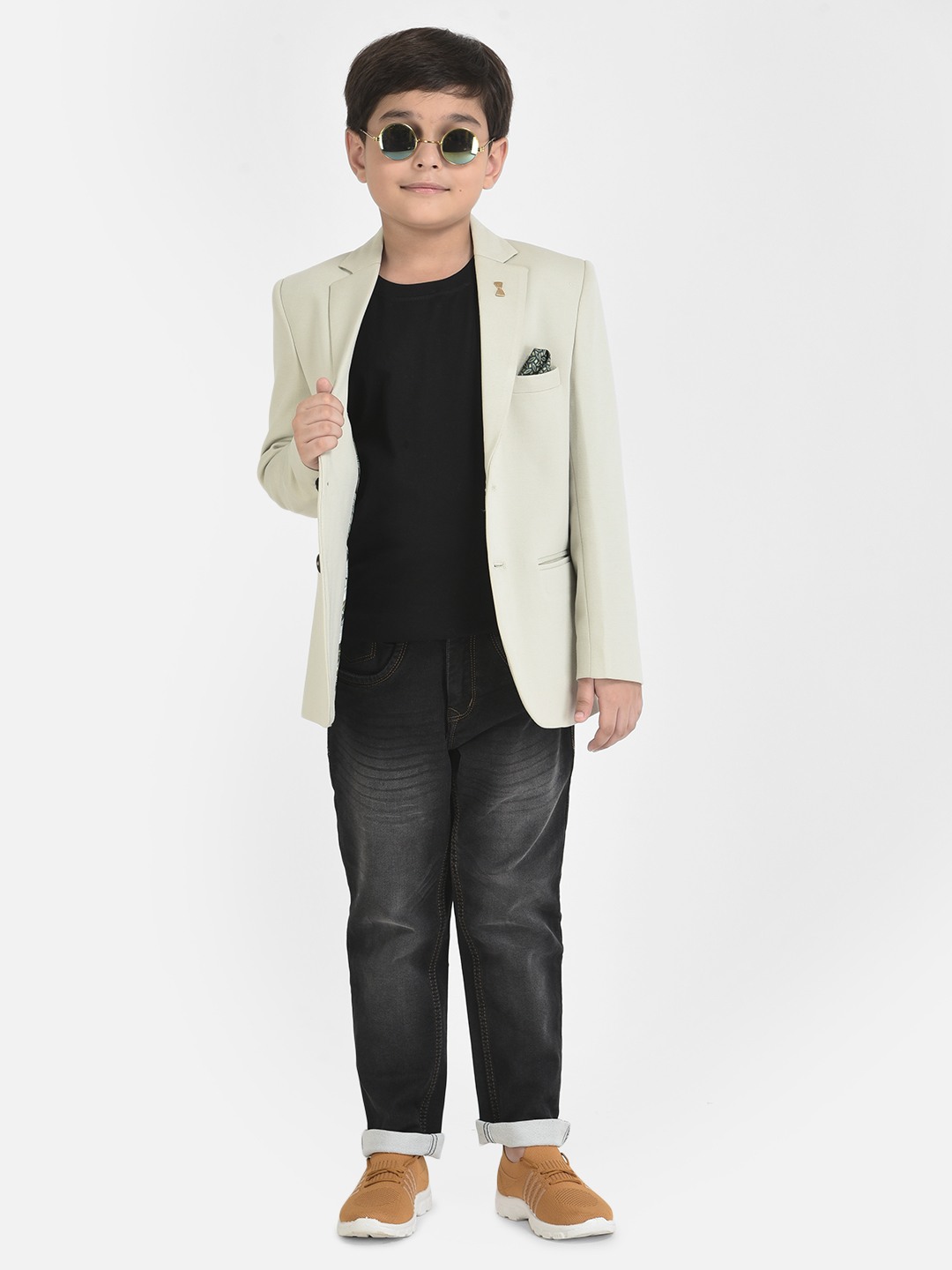 Crimsoune Club Boy Mint Green Blazer with 3 Pocket Styling