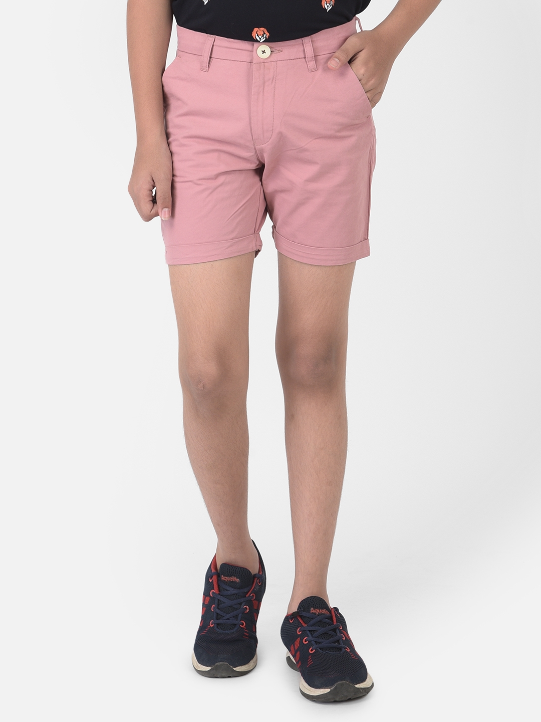 Crimsoune Club | Crimsoune Club Boy Pink Solid Shorts 0