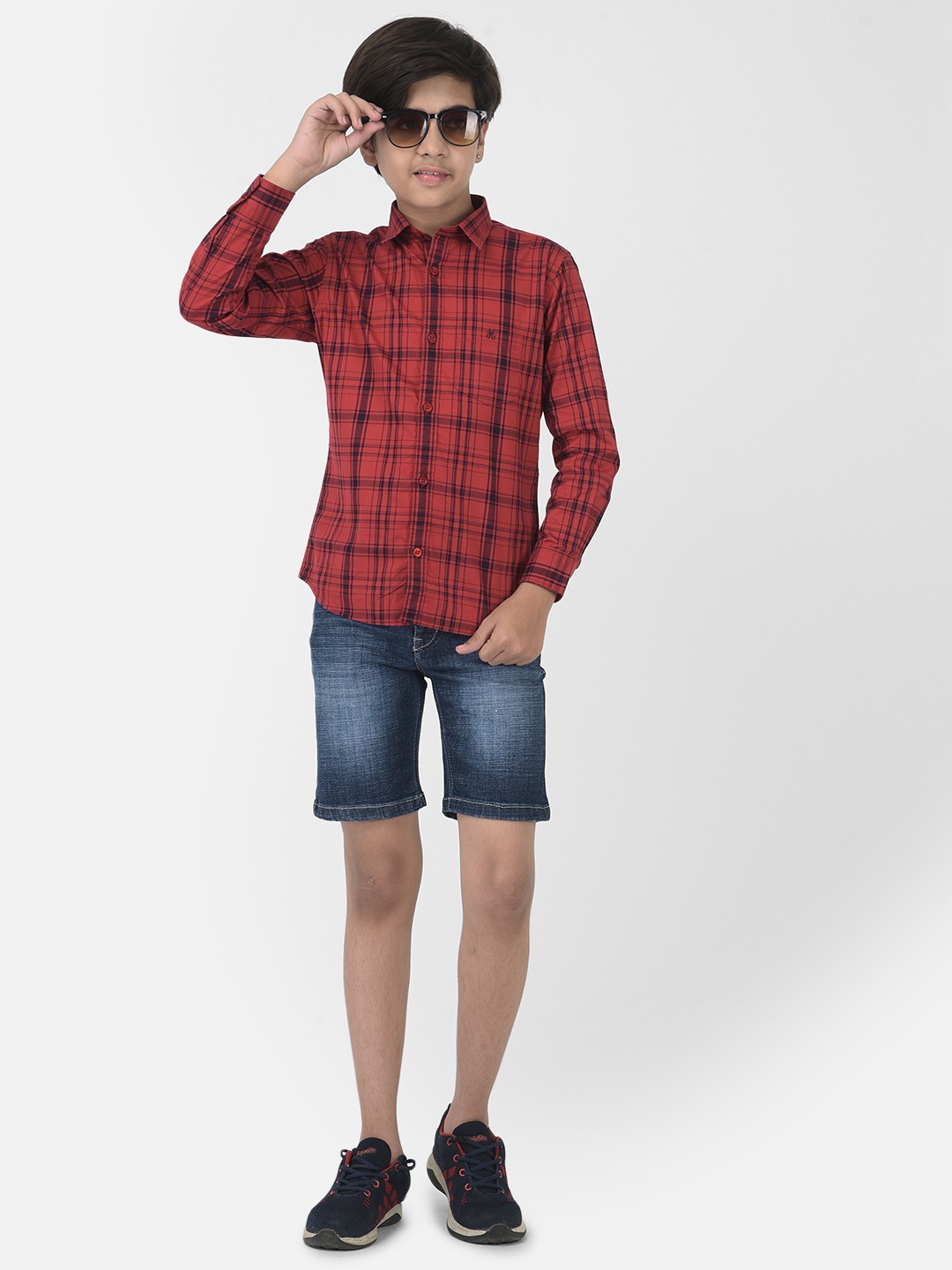 Crimsoune Club | Crimsoune Club Boy Blue Solid Light Fade Denim Shorts 4