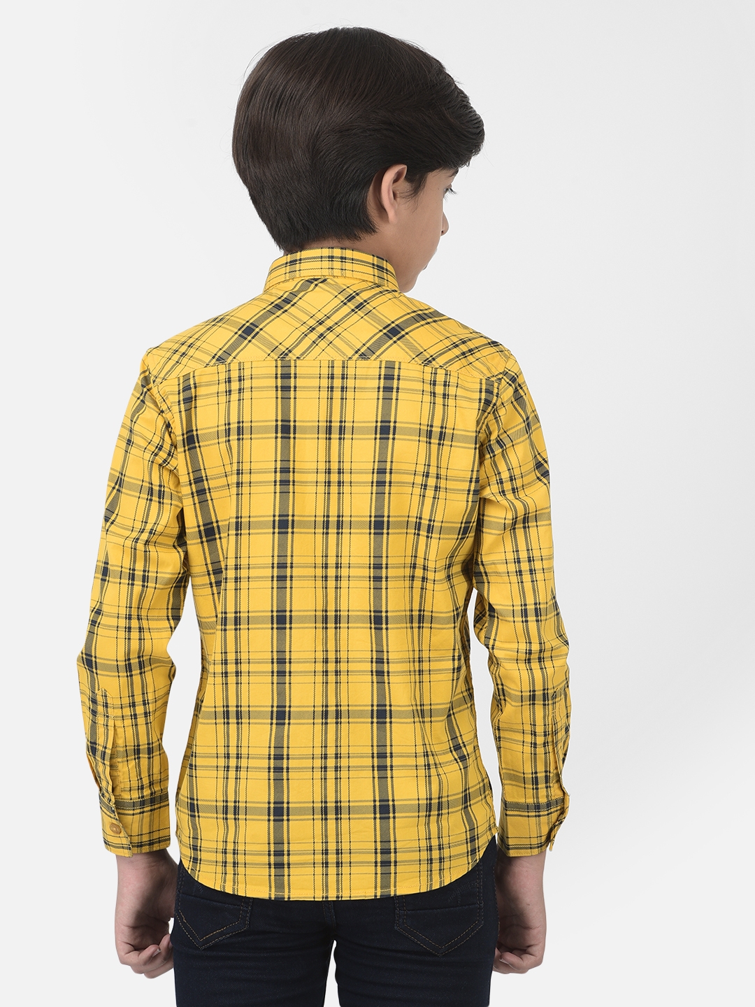 Crimsoune Club | Crimsoune Club Boy Yellow Checked Shirt 1