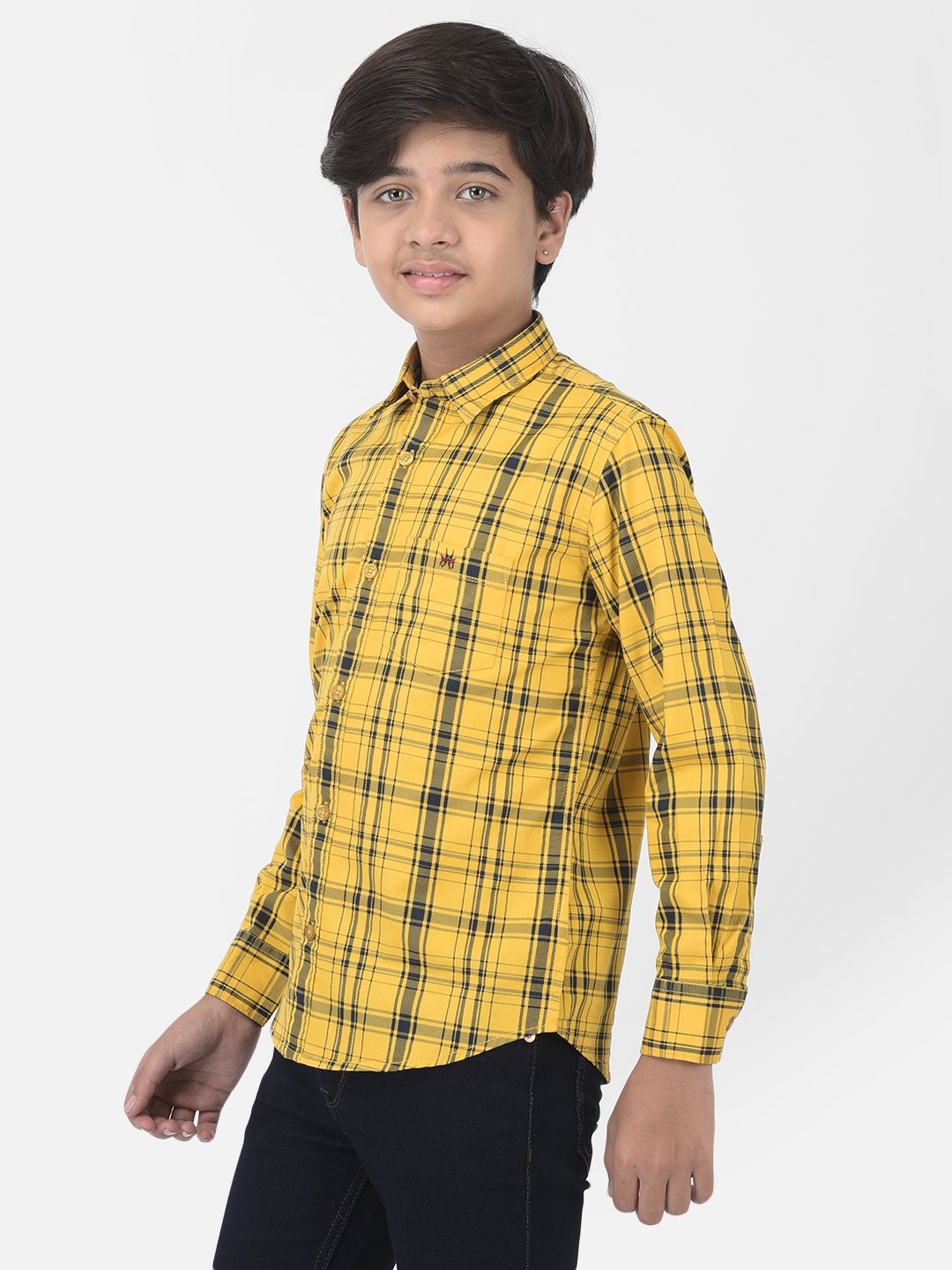 Crimsoune Club | Crimsoune Club Boy Yellow Checked Shirt 3