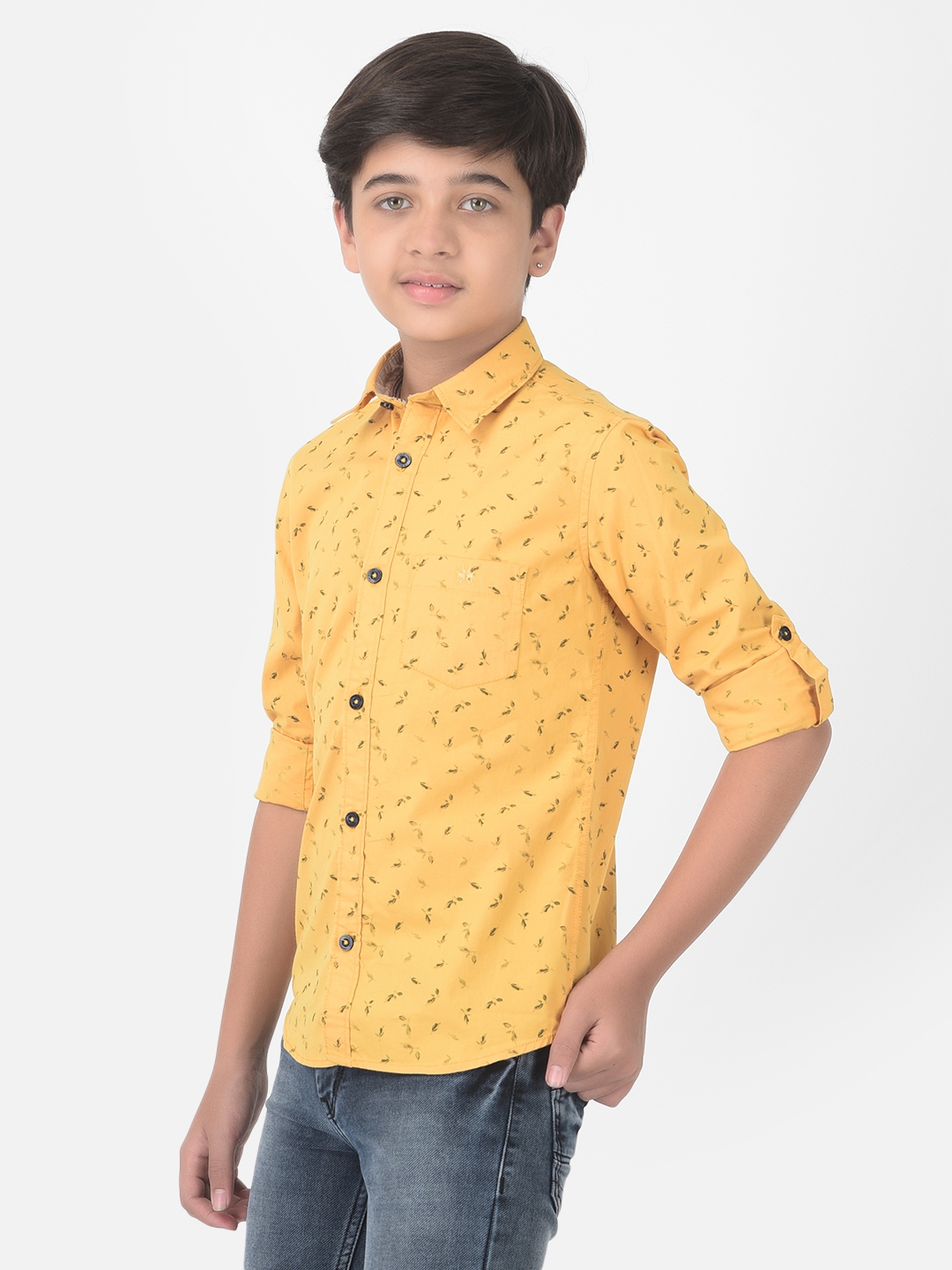 Crimsoune Club | Crimsoune Club Boy Yellow Floral Printed Shirt 2