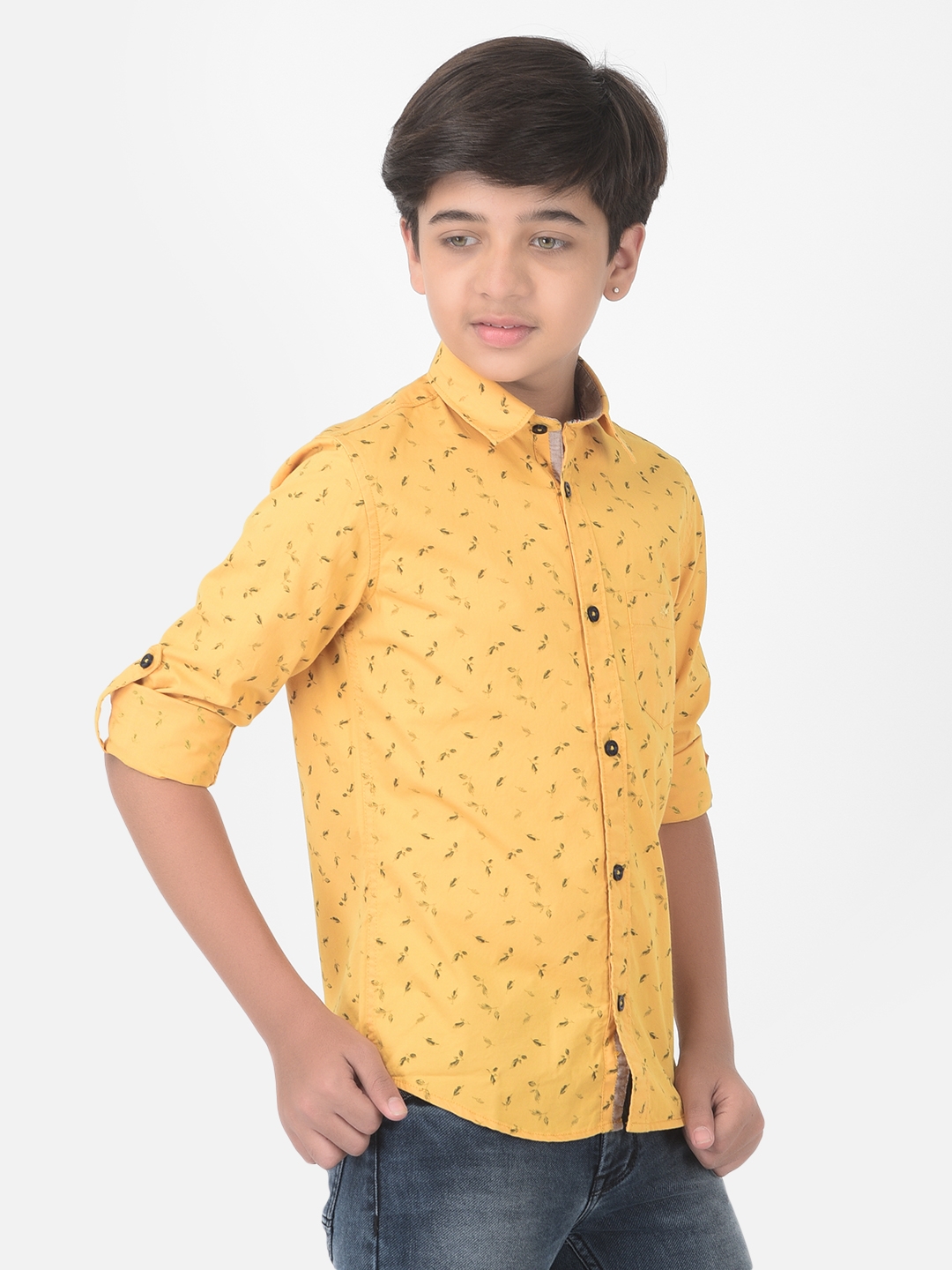 Crimsoune Club | Crimsoune Club Boy Yellow Floral Printed Shirt 3