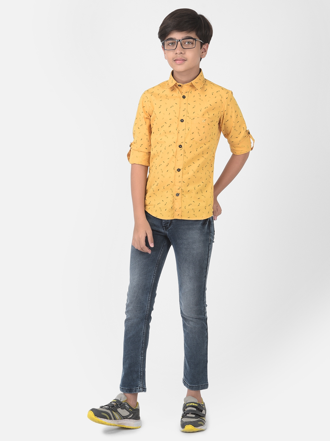 Crimsoune Club | Crimsoune Club Boy Yellow Floral Printed Shirt 4