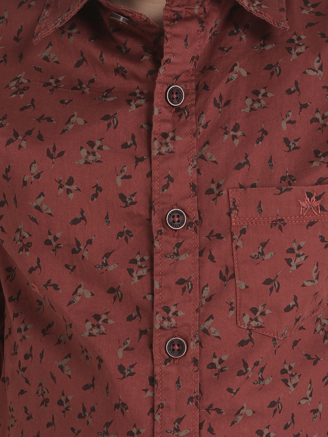 Crimsoune Club Boy Maroon Floral Shirt