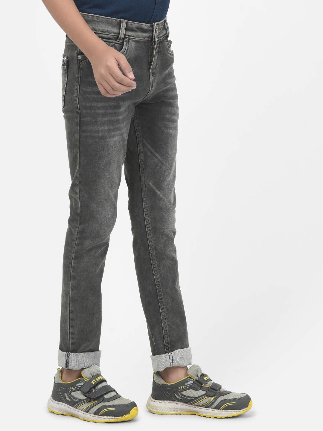 Crimsoune Club | Crimsoune Club Boy Grey Solid Light Fade Jeans 2
