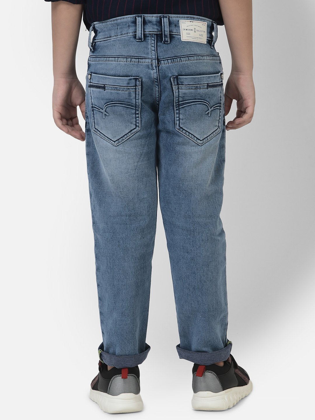 Crimsoune Club Boy Blue Jeans in Light Wash Detail 