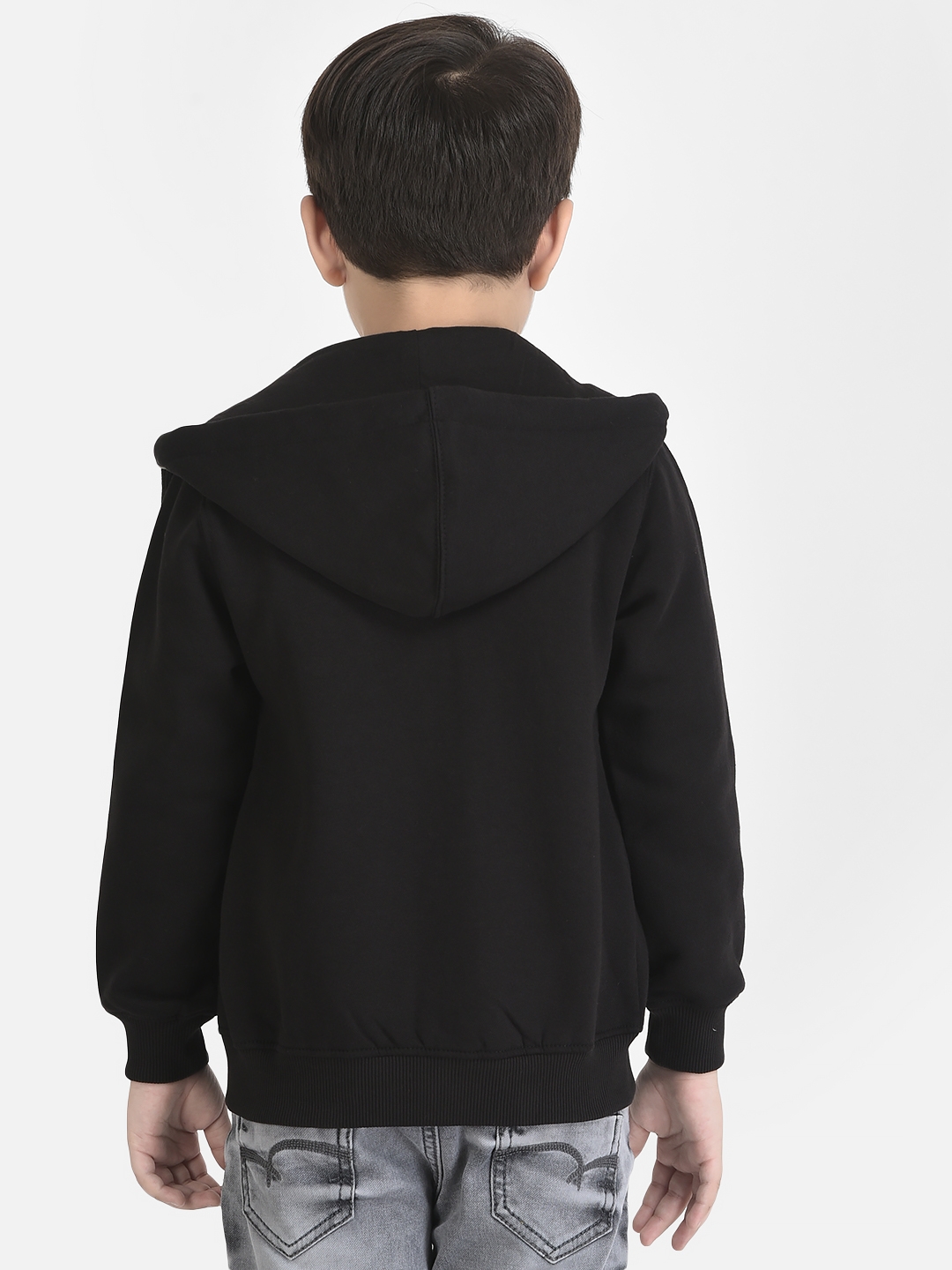 Crimsoune Club | Crimsoune Club Boy Black Sweatshirt with Zipper Front  1