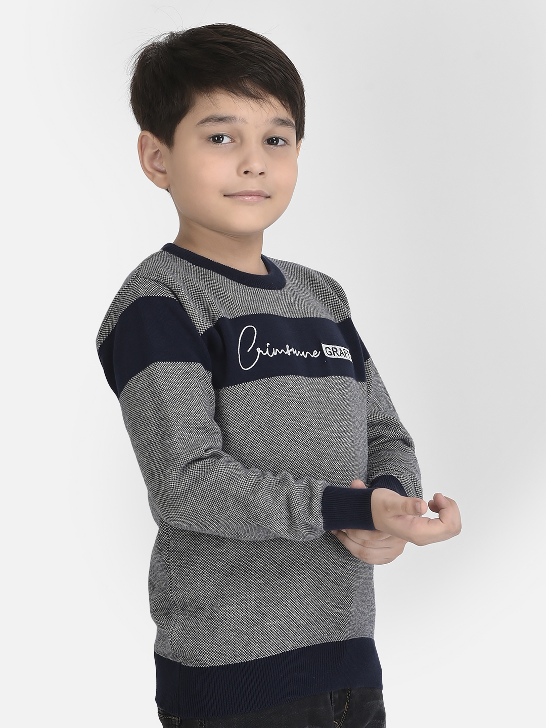 Crimsoune Club | Crimsoune Club Boy Colour-Blocked Sweater with Logo Detail  2