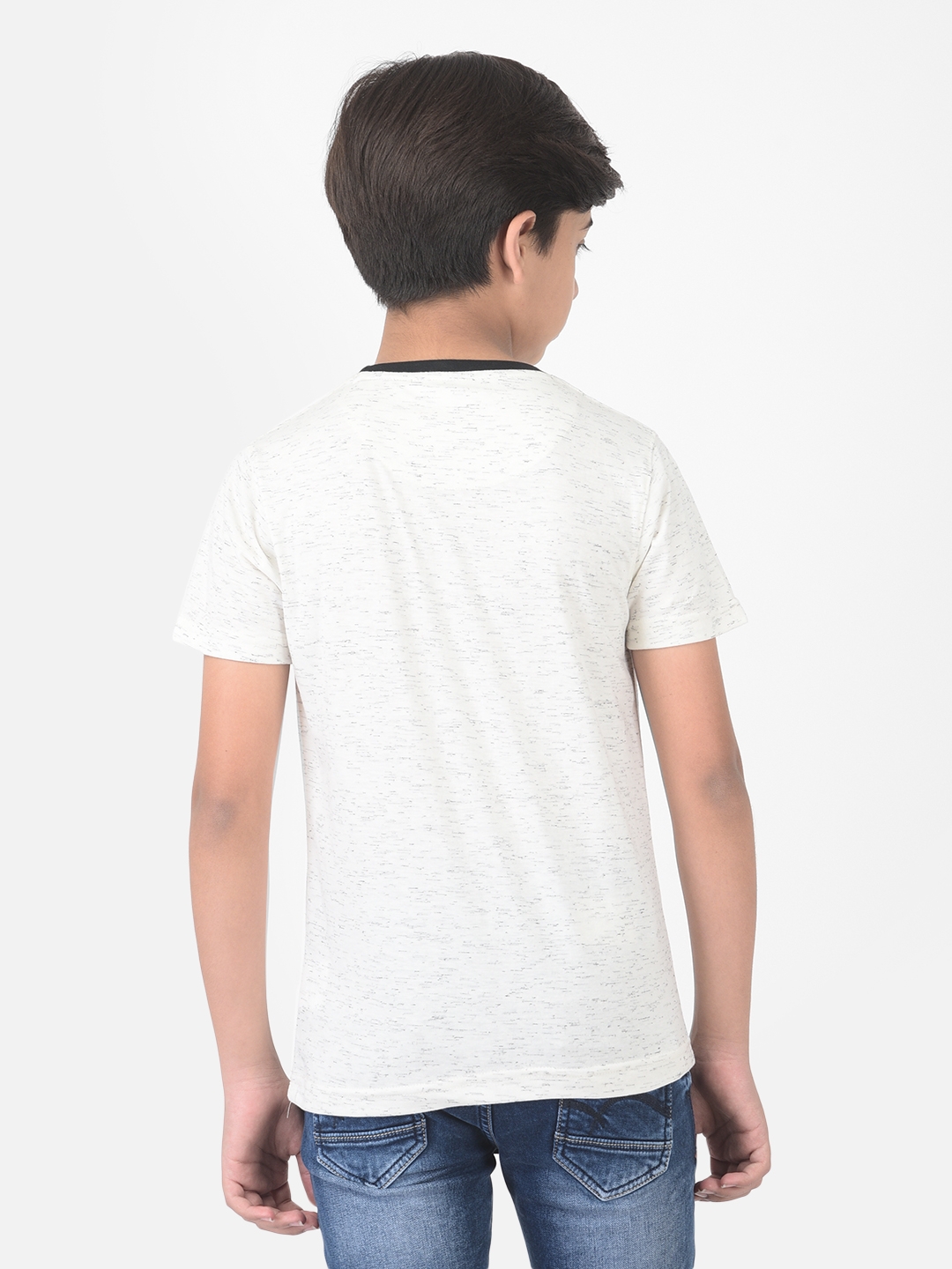 Crimsoune Club | Crimsoune Club Boy White Printed Round Neck T-shirt 1