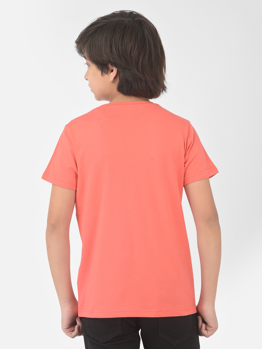 Crimsoune Club | Crimsoune Club Boy Pink Printed Round Neck T-shirt 1