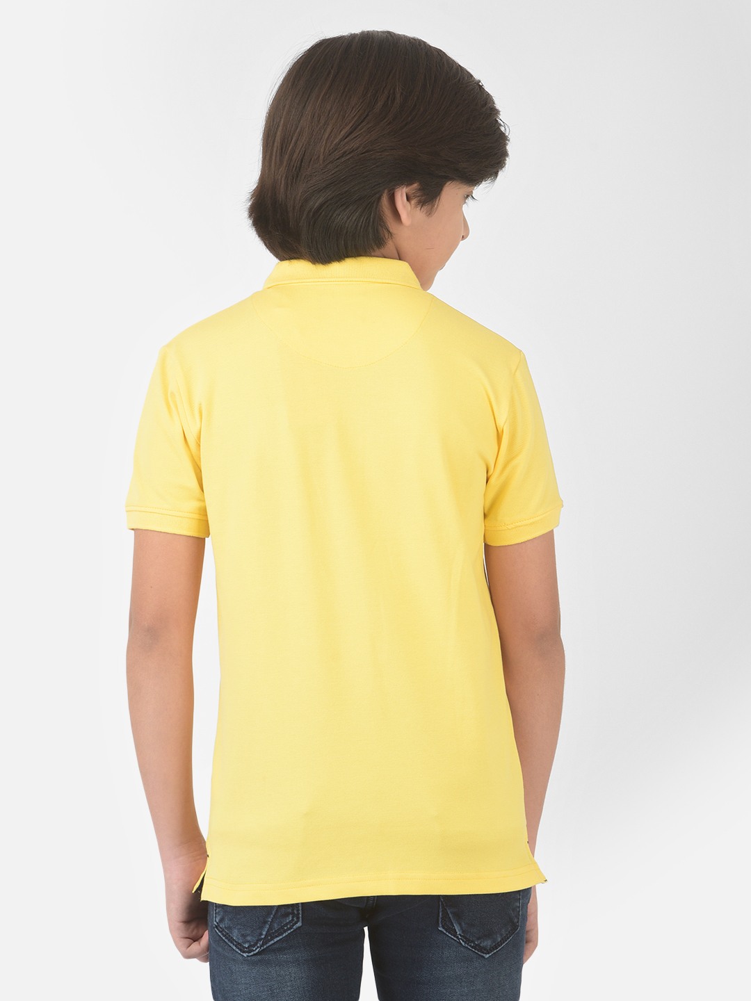 Crimsoune Club Boy Yellow Solid Polo T-shirt