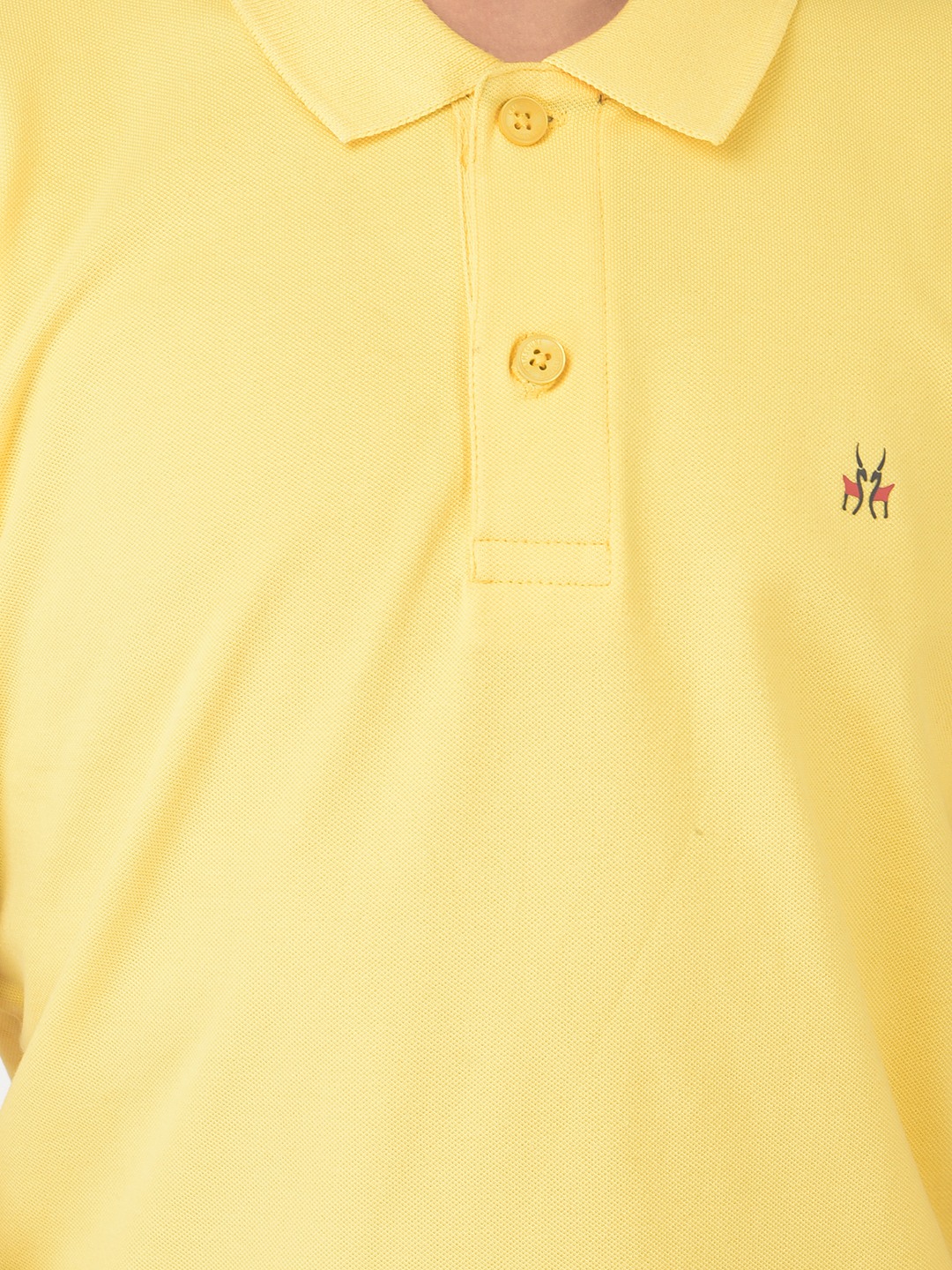 Crimsoune Club Boy Yellow Solid Polo T-shirt