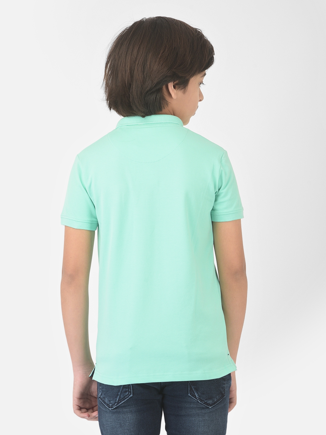 Crimsoune Club | Crimsoune Club Boy Mint Green Solid Polo T-shirt 1