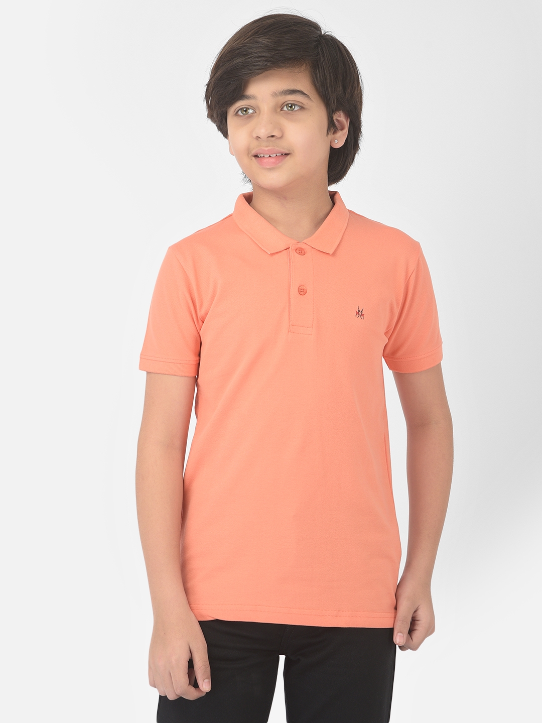Crimsoune Club | Crimsoune Club Boy Peach Solid Polo T-shirt 0