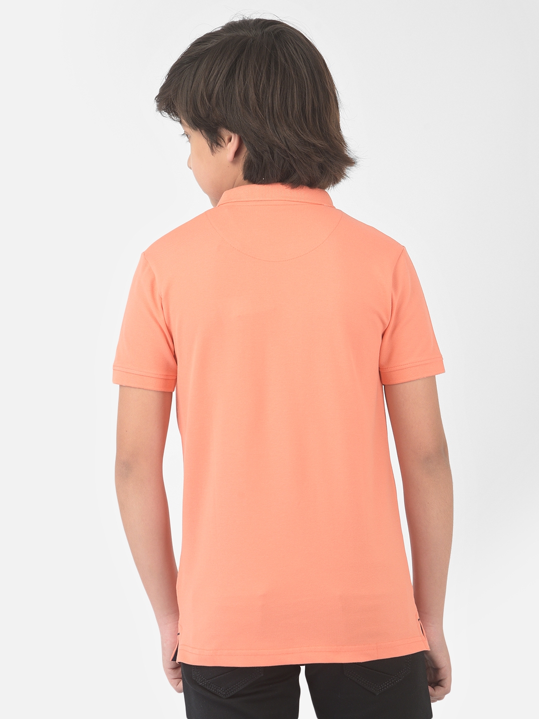 Crimsoune Club | Crimsoune Club Boy Peach Solid Polo T-shirt 1
