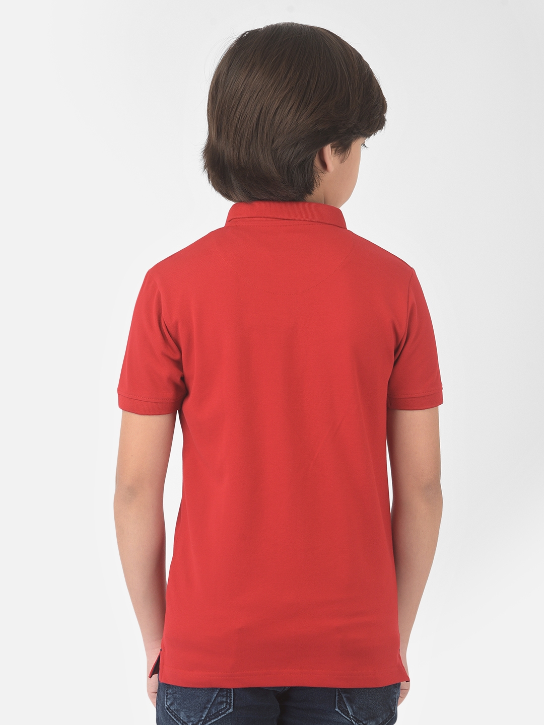 Crimsoune Club | Crimsoune Club Boy Red Solid Polo T-shirt 1