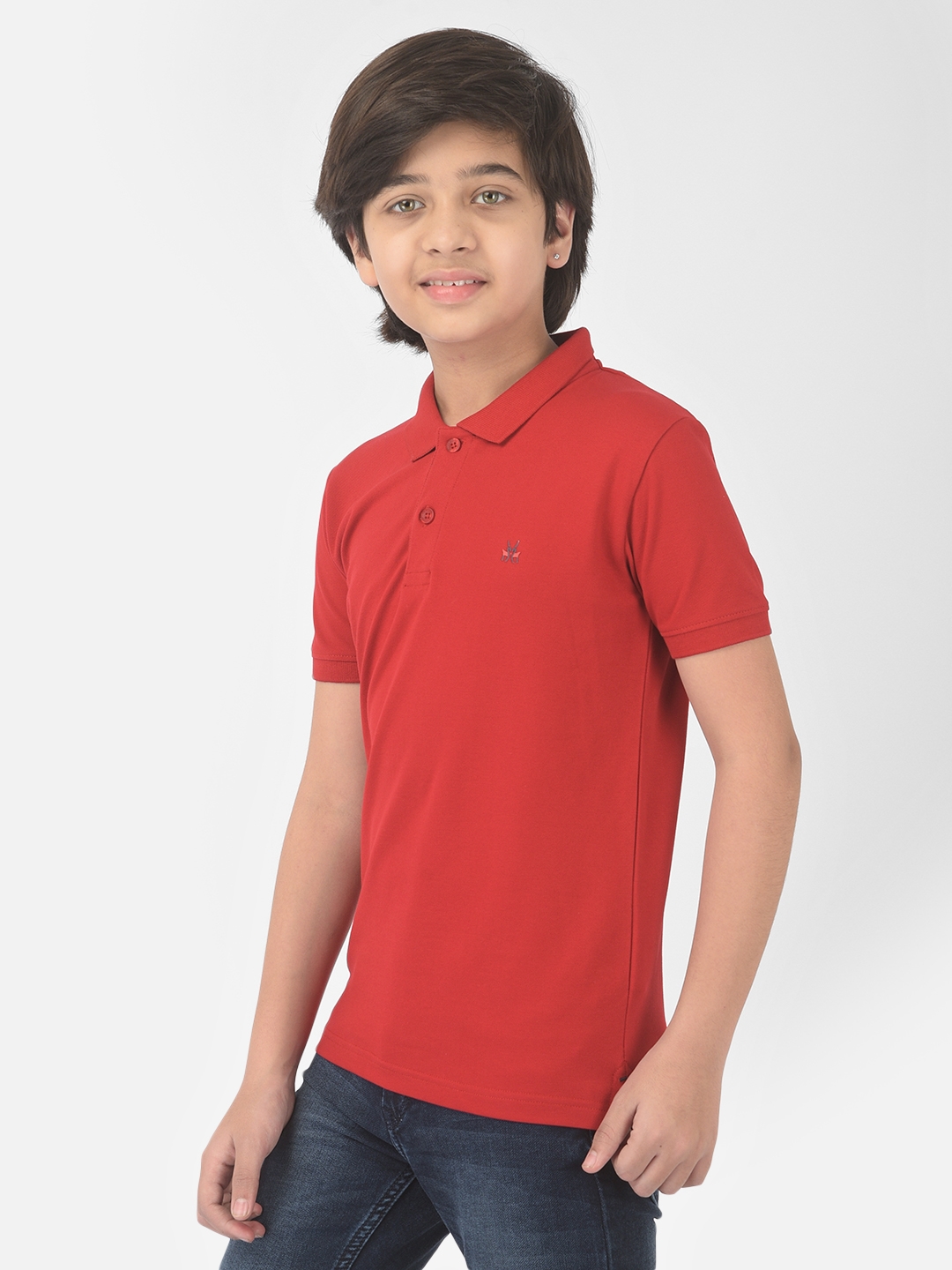 Crimsoune Club | Crimsoune Club Boy Red Solid Polo T-shirt 2