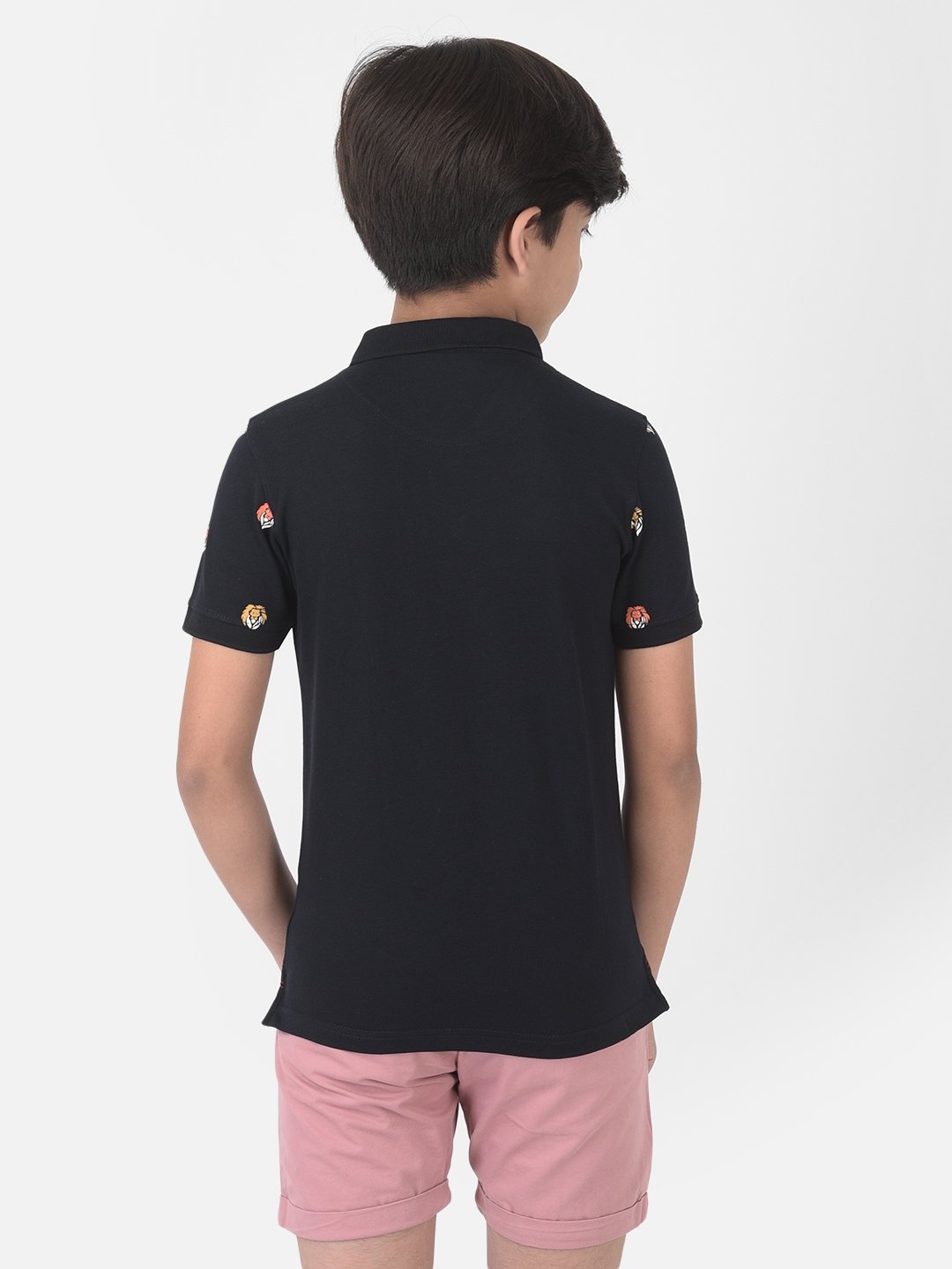 Crimsoune Club | Crimsoune Club Boy Navy Blue Printed Polo T-shirt 1