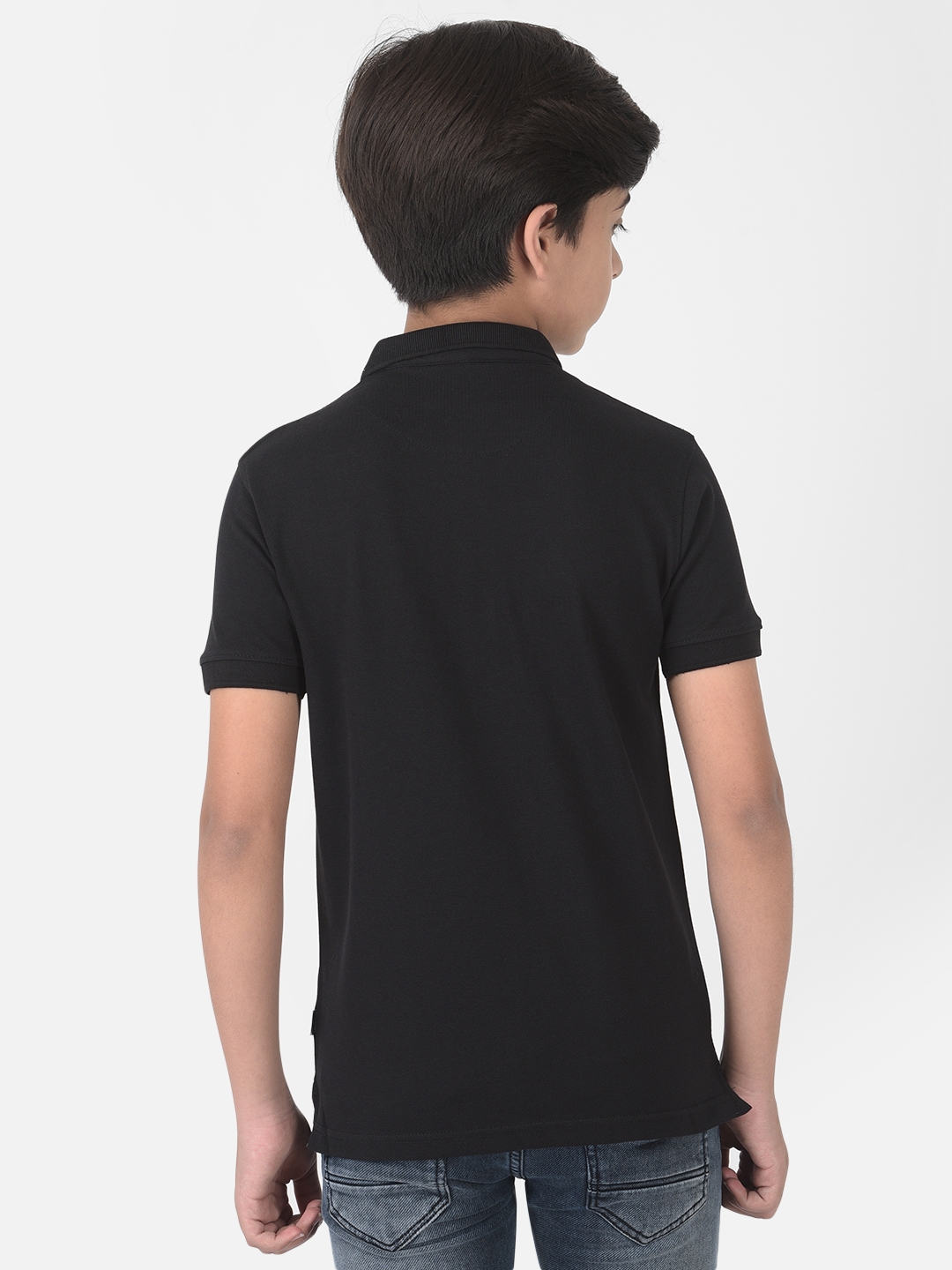 Crimsoune Club | Crimsoune Club Boy Black Printed Polo T-shirt 1