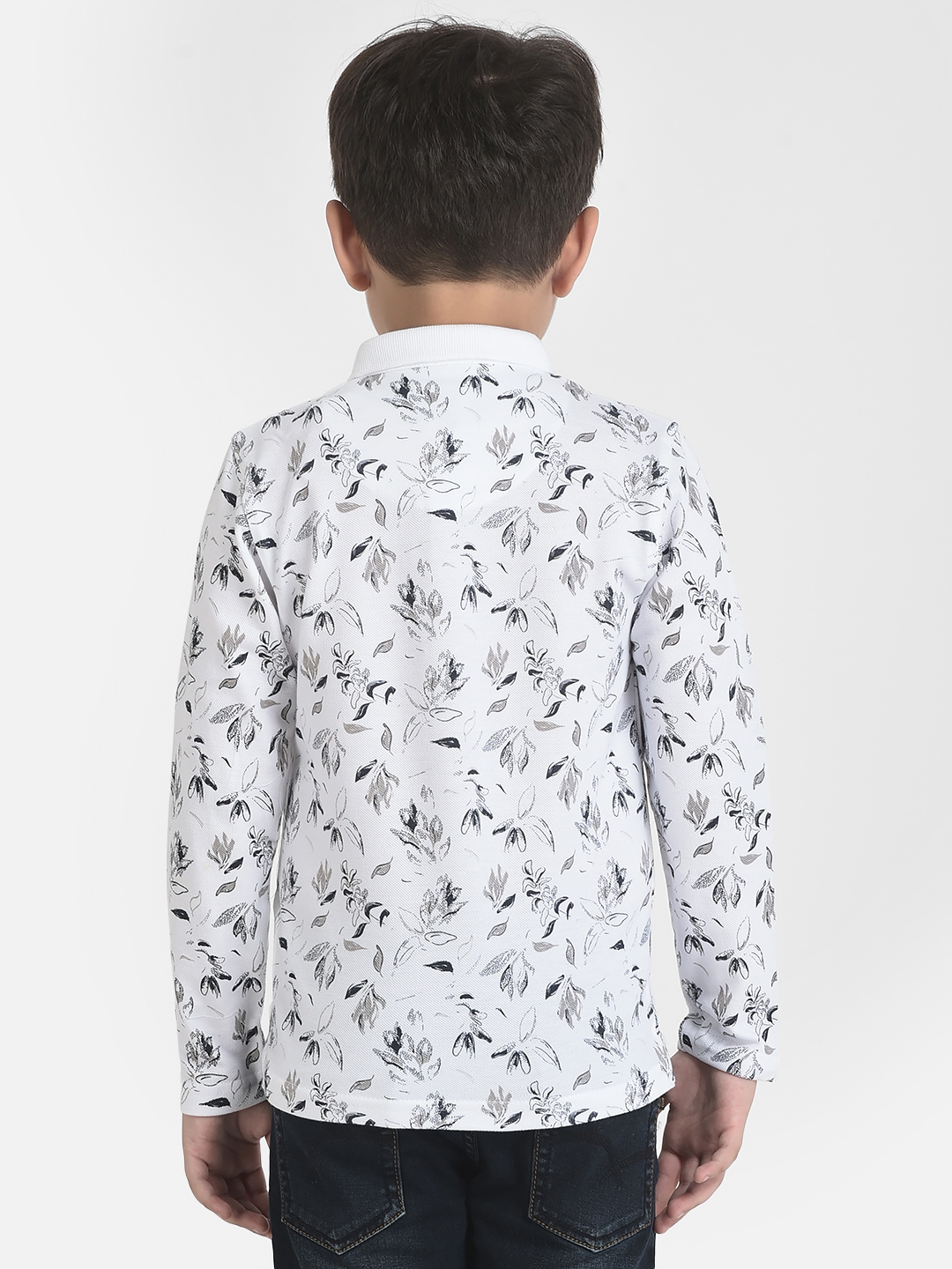 Crimsoune Club | Crimsoune Club Boy Long-Sleeves White Floral T-Shirt 1