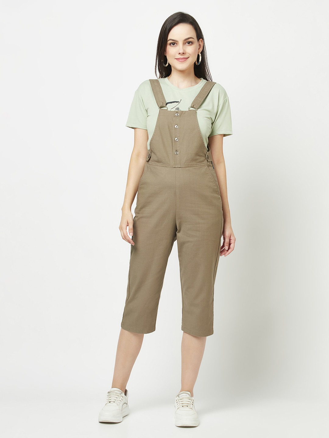 Crimsoune Club Women Olive Green Dungaree