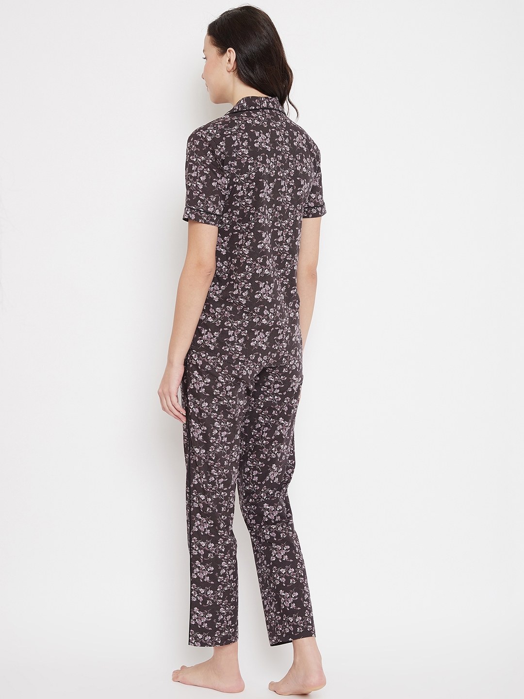 Crimsoune Club Brown Printed Womens Night Suit