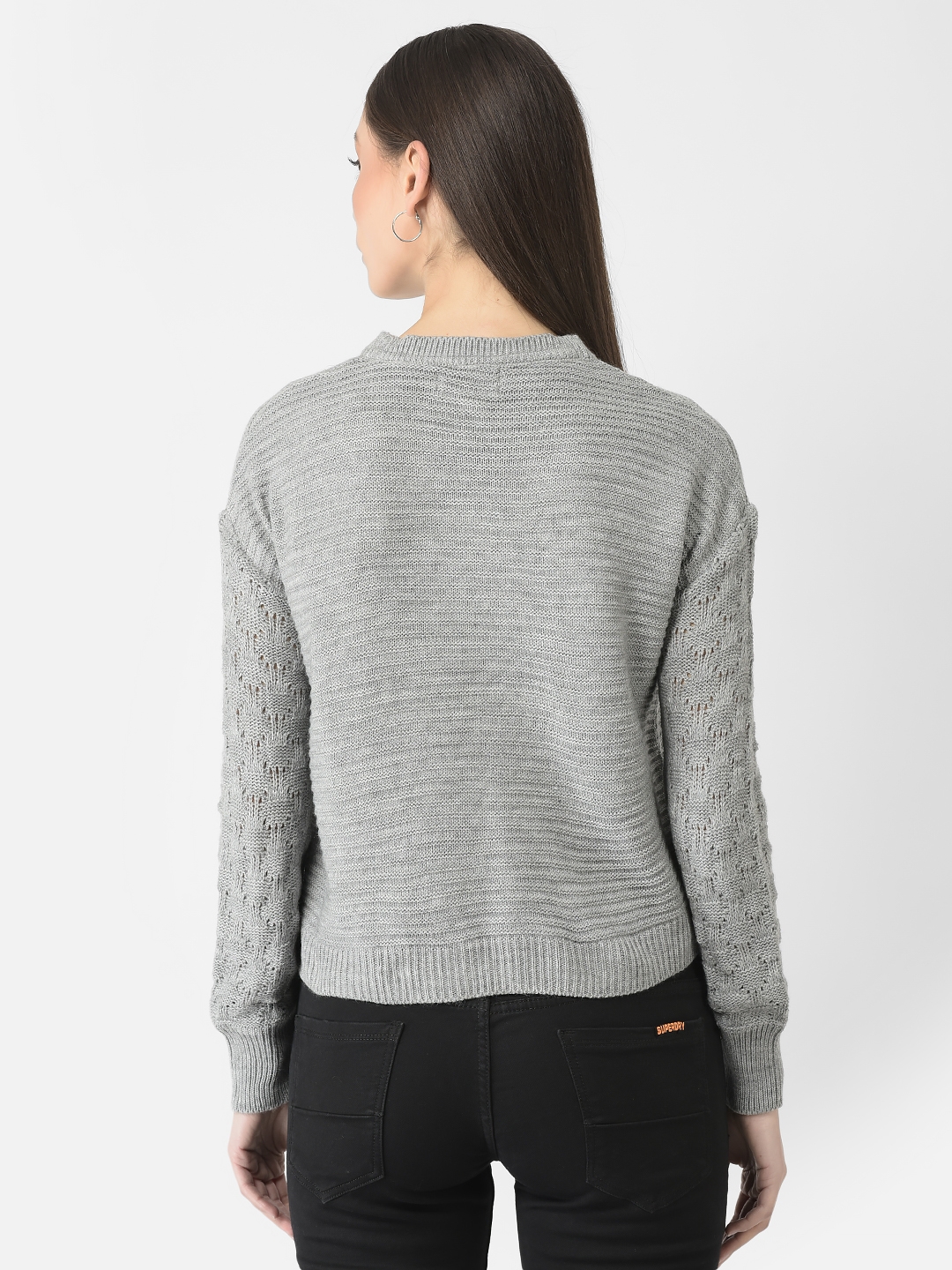 Crimsoune Club | Crimsoune Club Women Minimal Grey Sweater 1