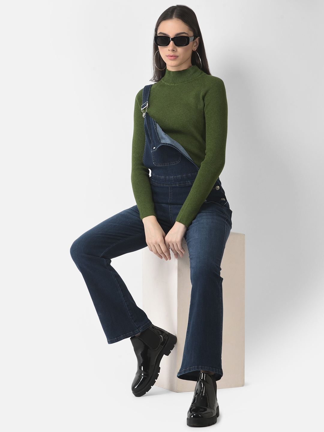 Crimsoune Club | Crimsoune Club Women Fitted Green Sweater 5