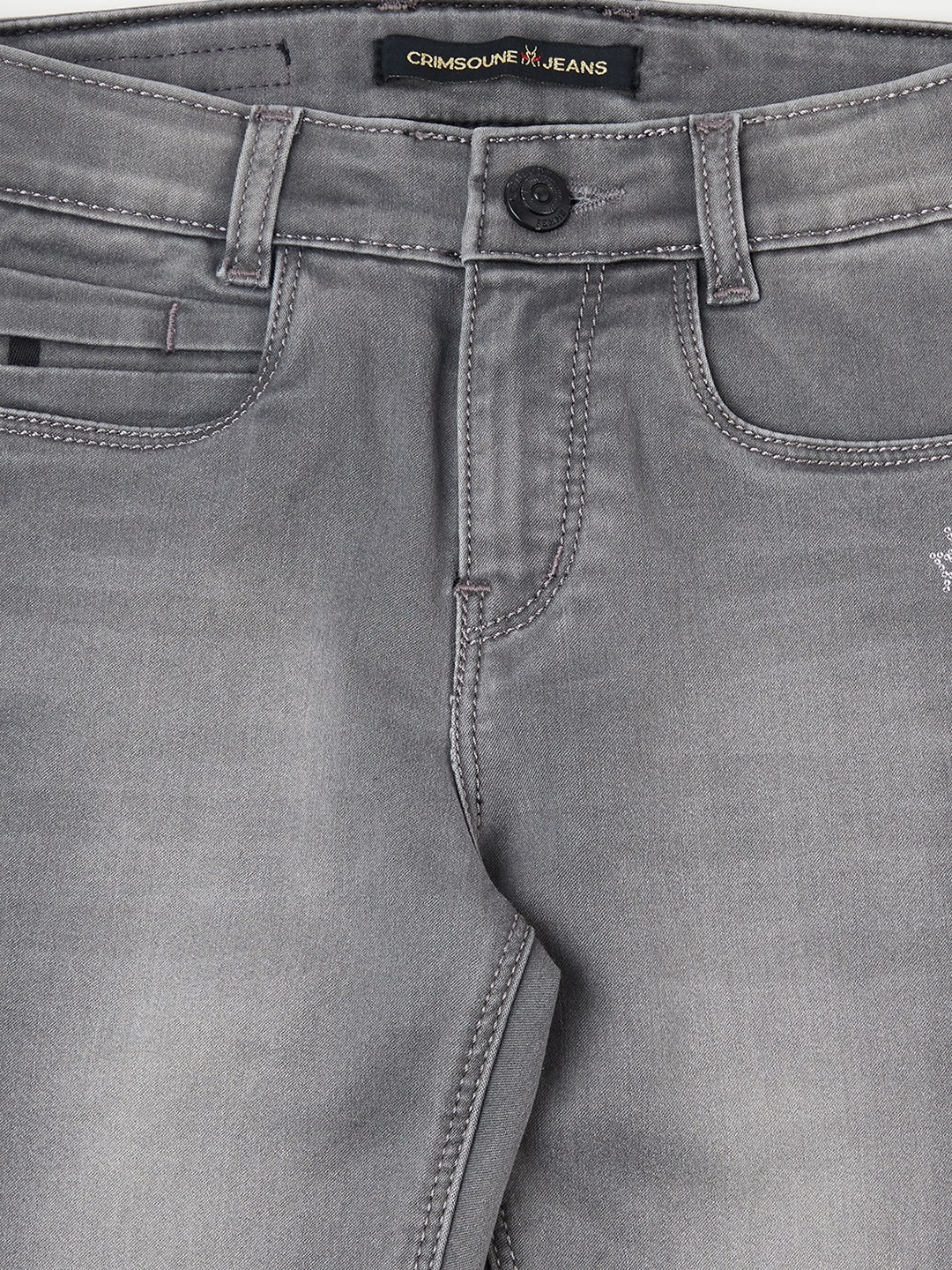 Crimsoune Club | Crimsoune Club Girls Grey Solid Light Fade Bootcut Jeans 2