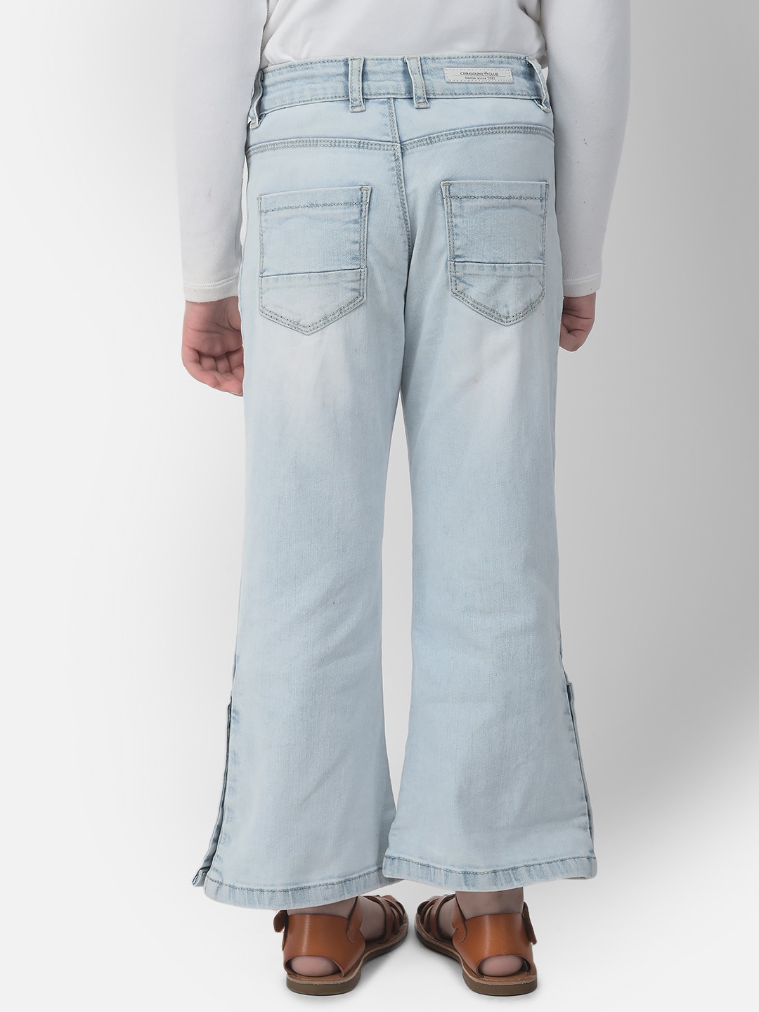 Crimsoune Club Girls Light Blue Boot-Cut Denims