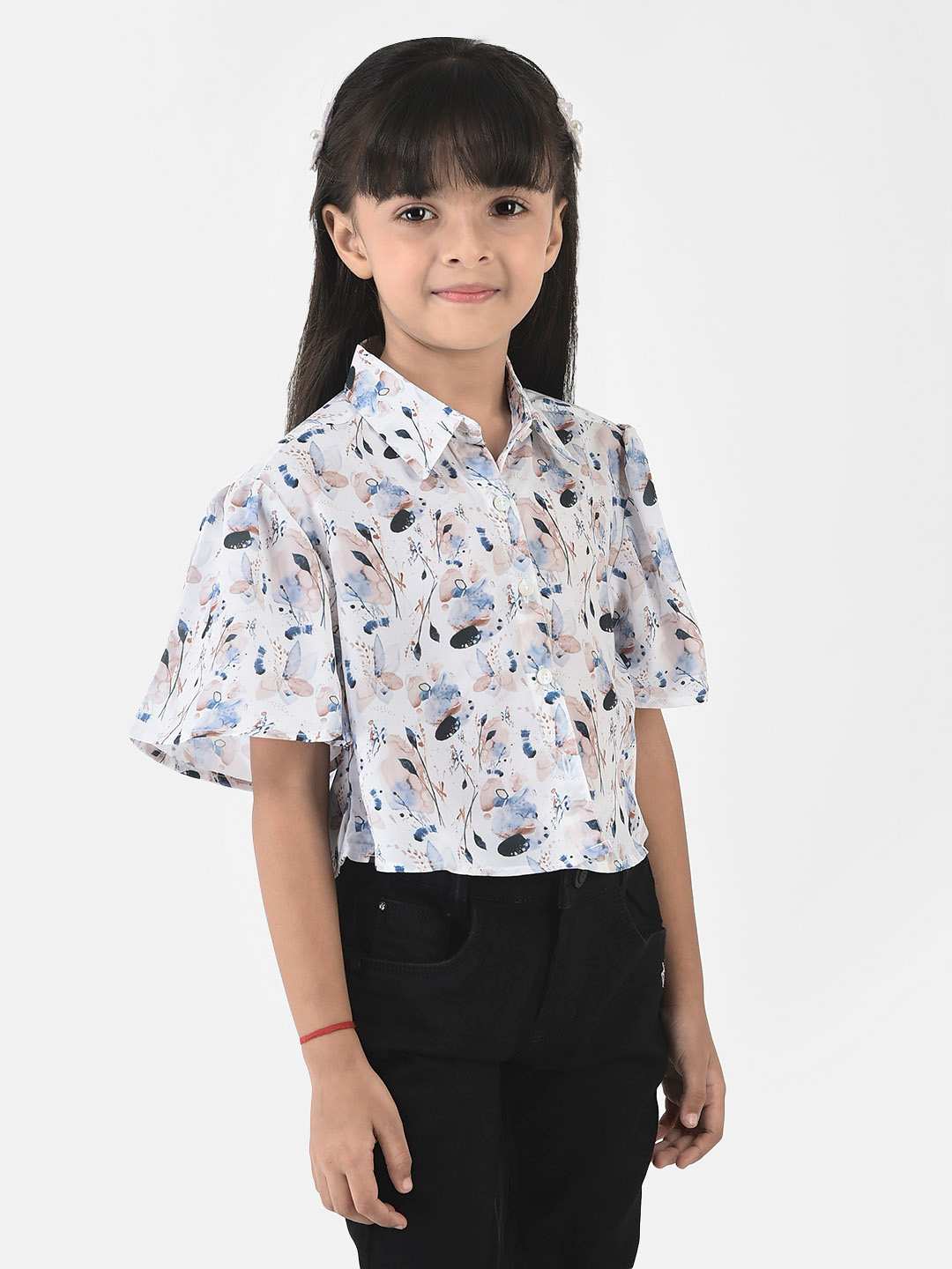 Crimsoune Club Girls High-Low Top in Floral Print