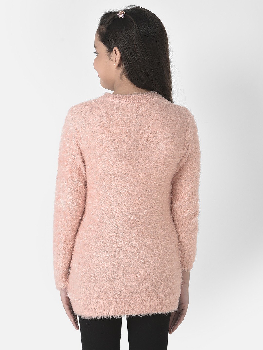 Crimsoune Club Girls Pink Sweet Sequence Sweater
