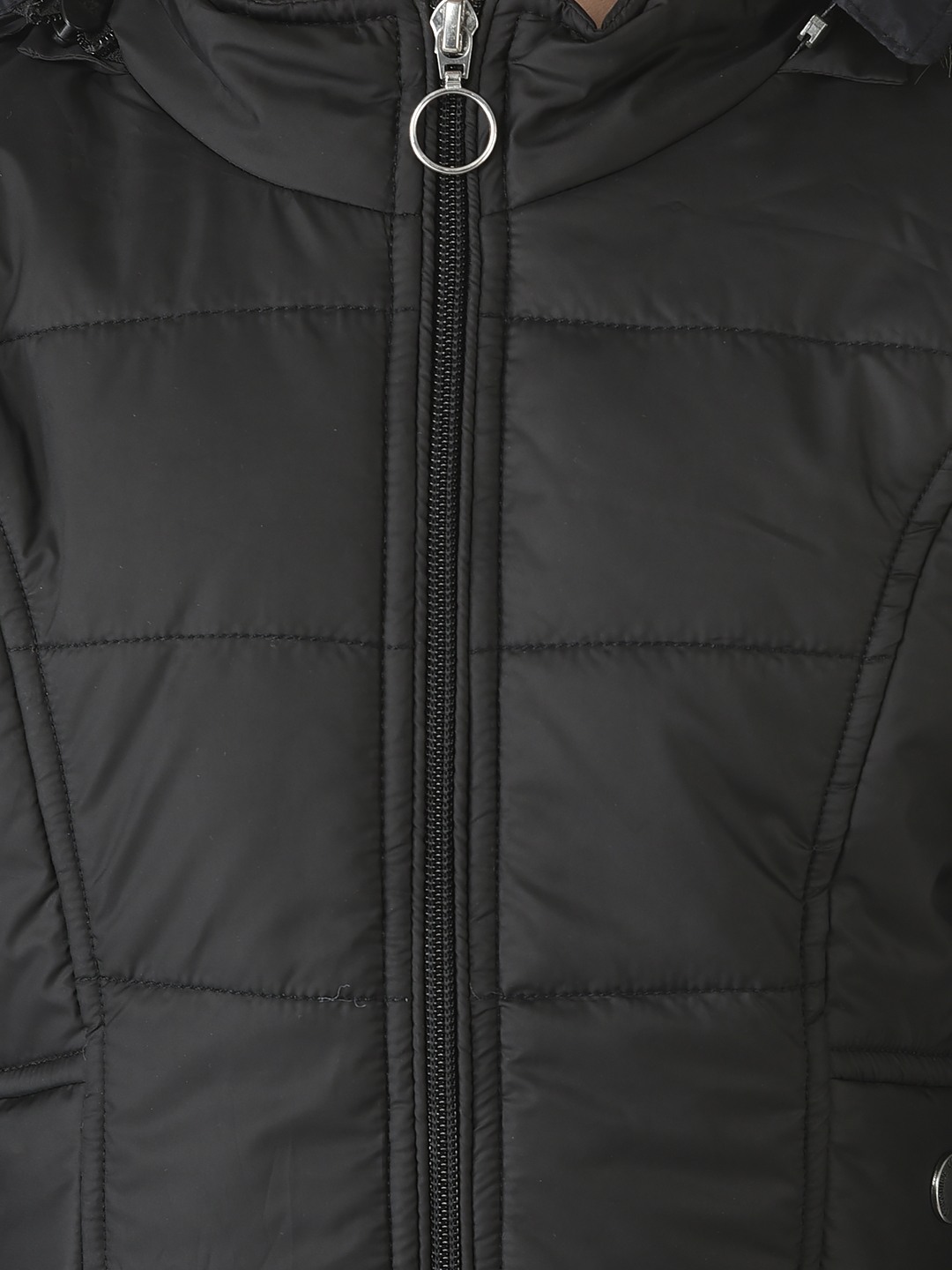 Crimsoune Club Girls Black Fur Detailed Padded Jacket