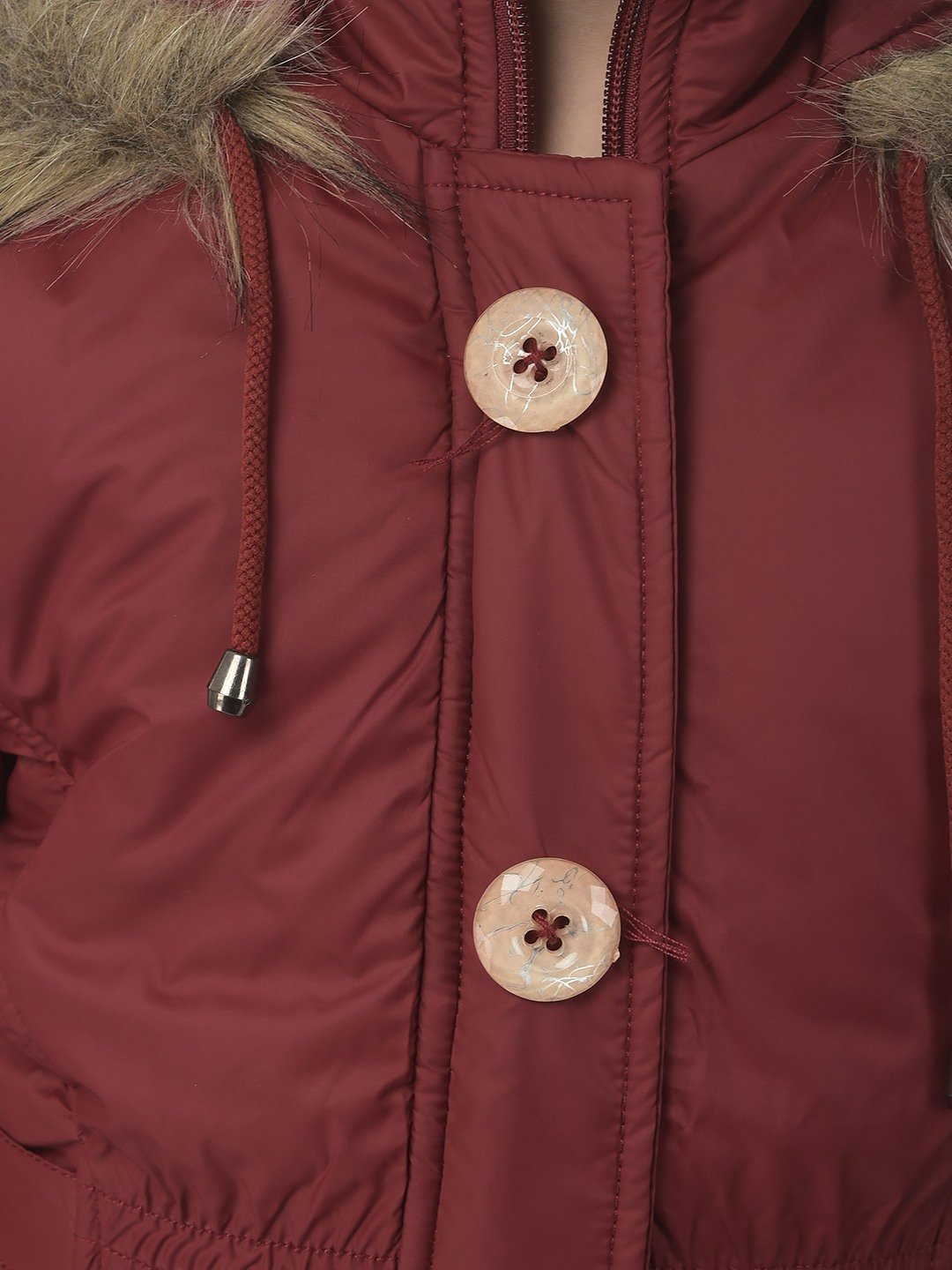 Crimsoune Club Girls Maroon Peplum Waist Jacket