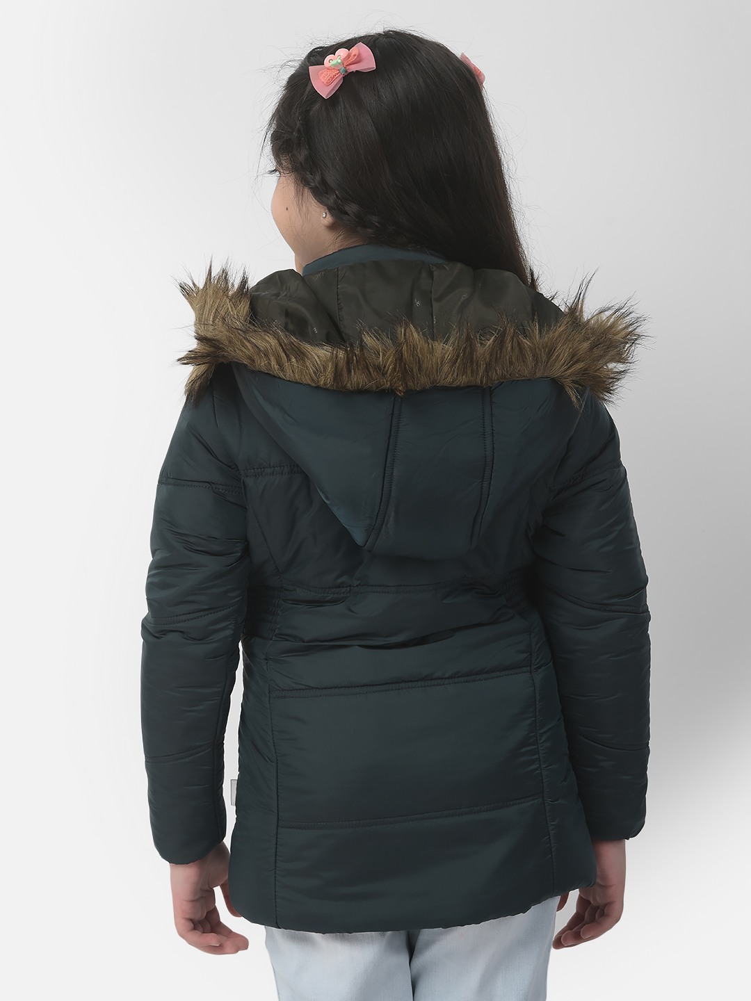 Crimsoune Club | Crimsoune Club Girls Emerald Green Padded Jacket 1